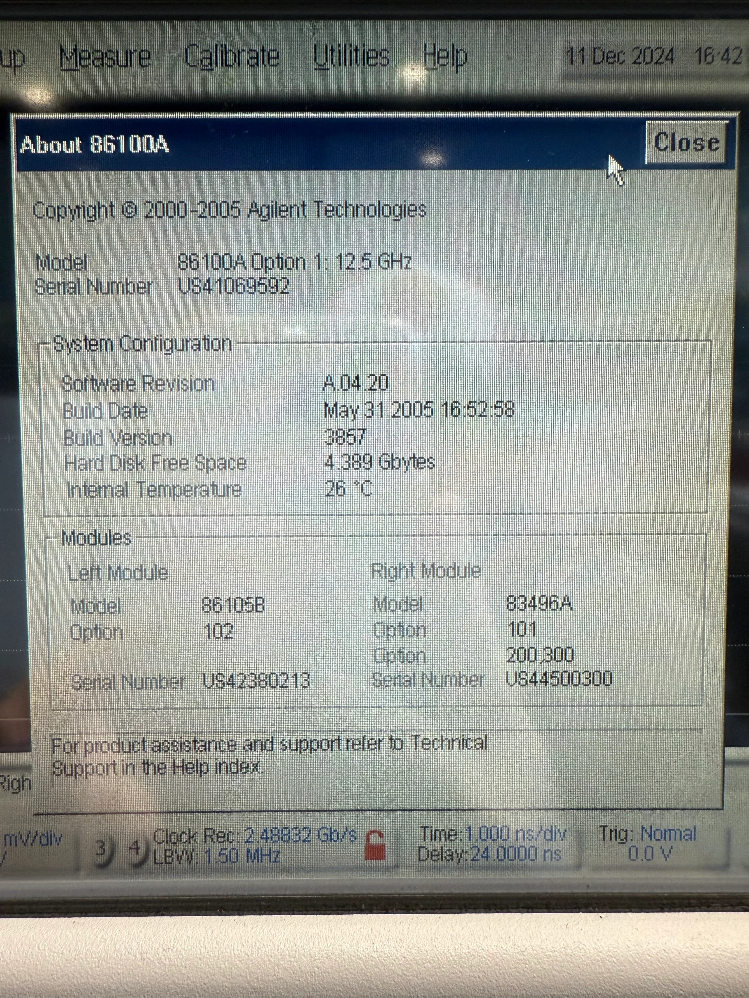 Agilent 86105B 15 GHz Optical / 20 GHz Electrical Module Option 102 Unfiltered - Image 2