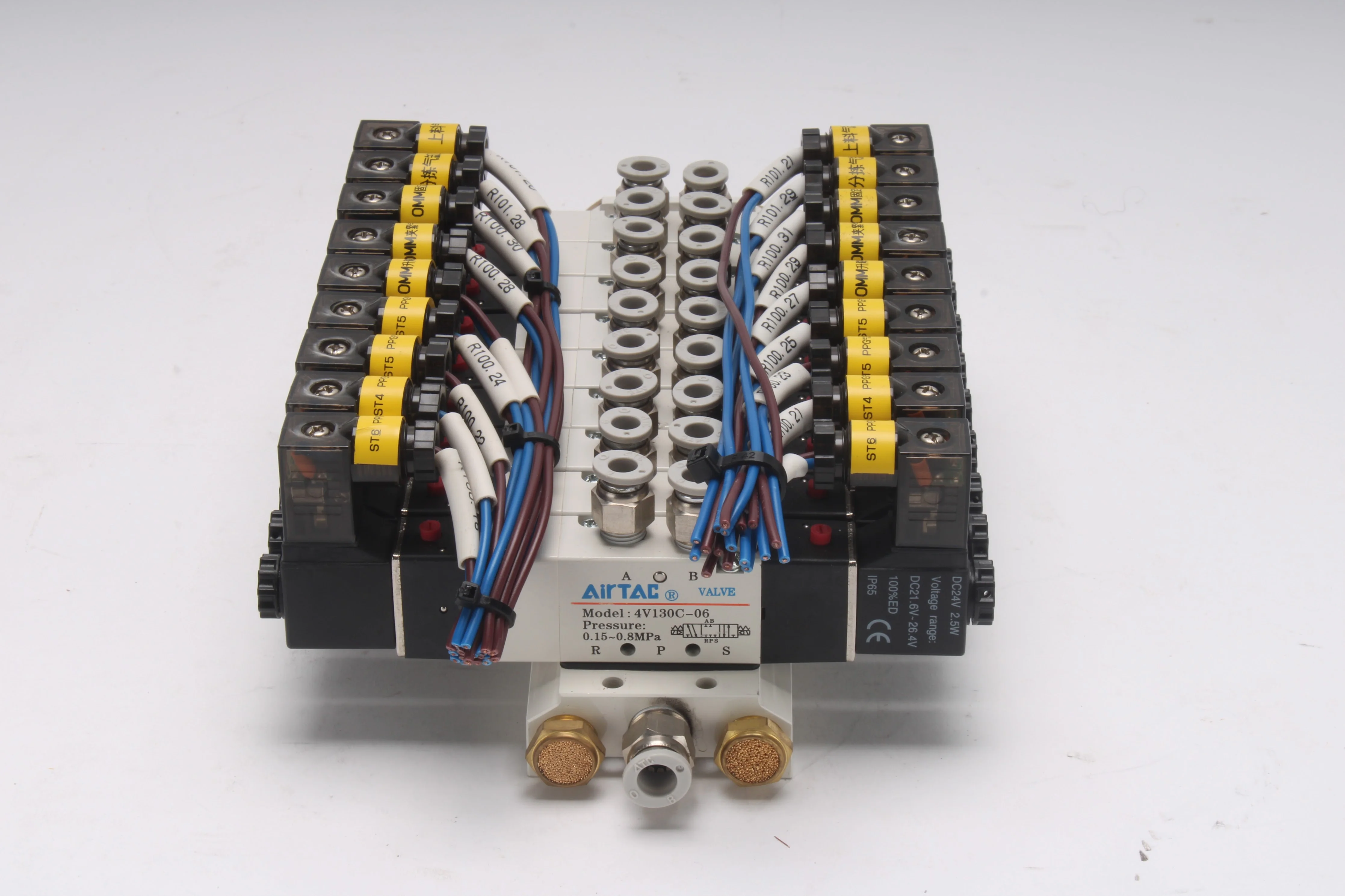 Airtac 9x 4V130C-06 Solenoid Air Valves With Manifold - Image 3
