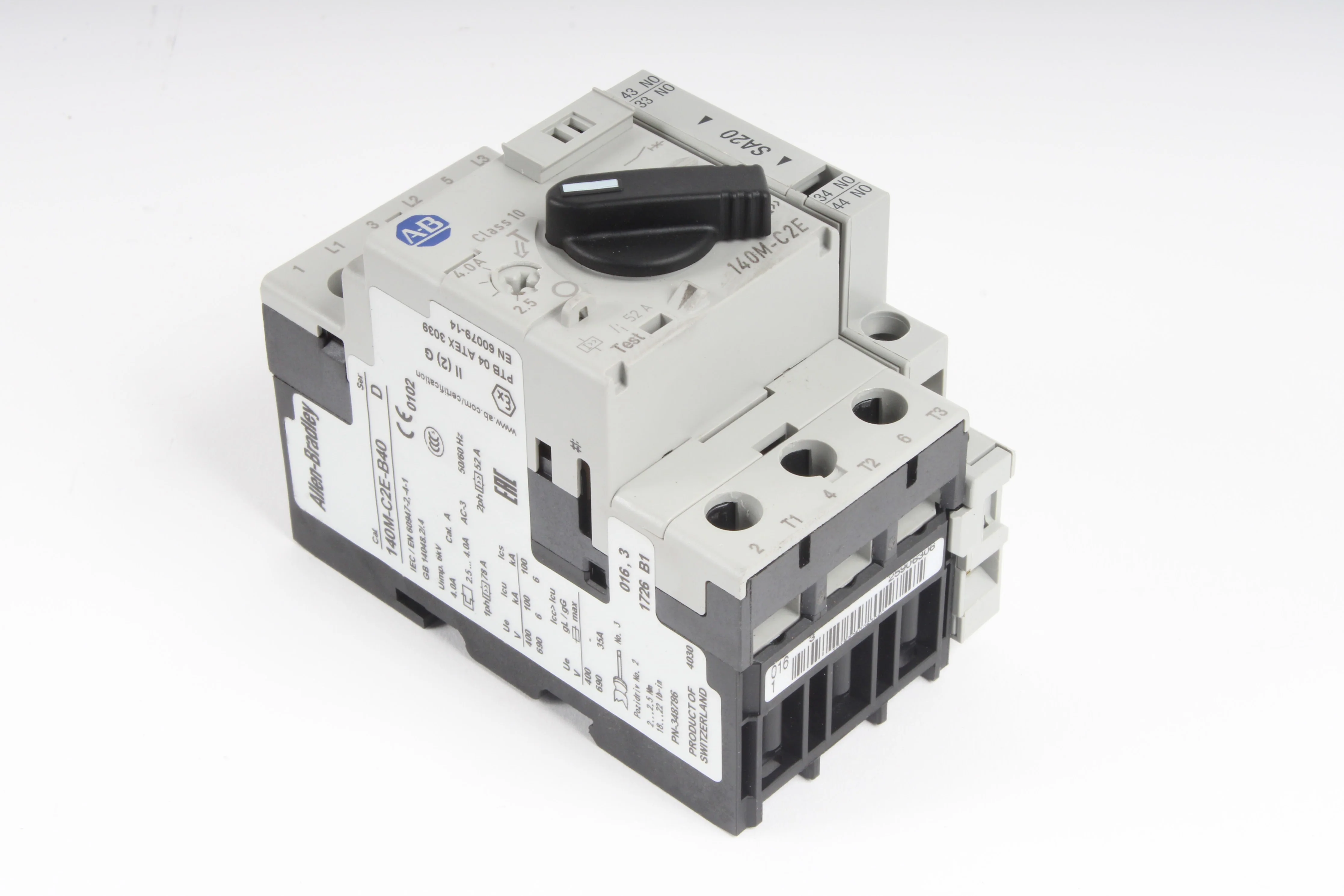 Allen Bradley 140M-C2E-B40 With SA20 140M-C-A Motor Protection Circuit Breaker - Image 3