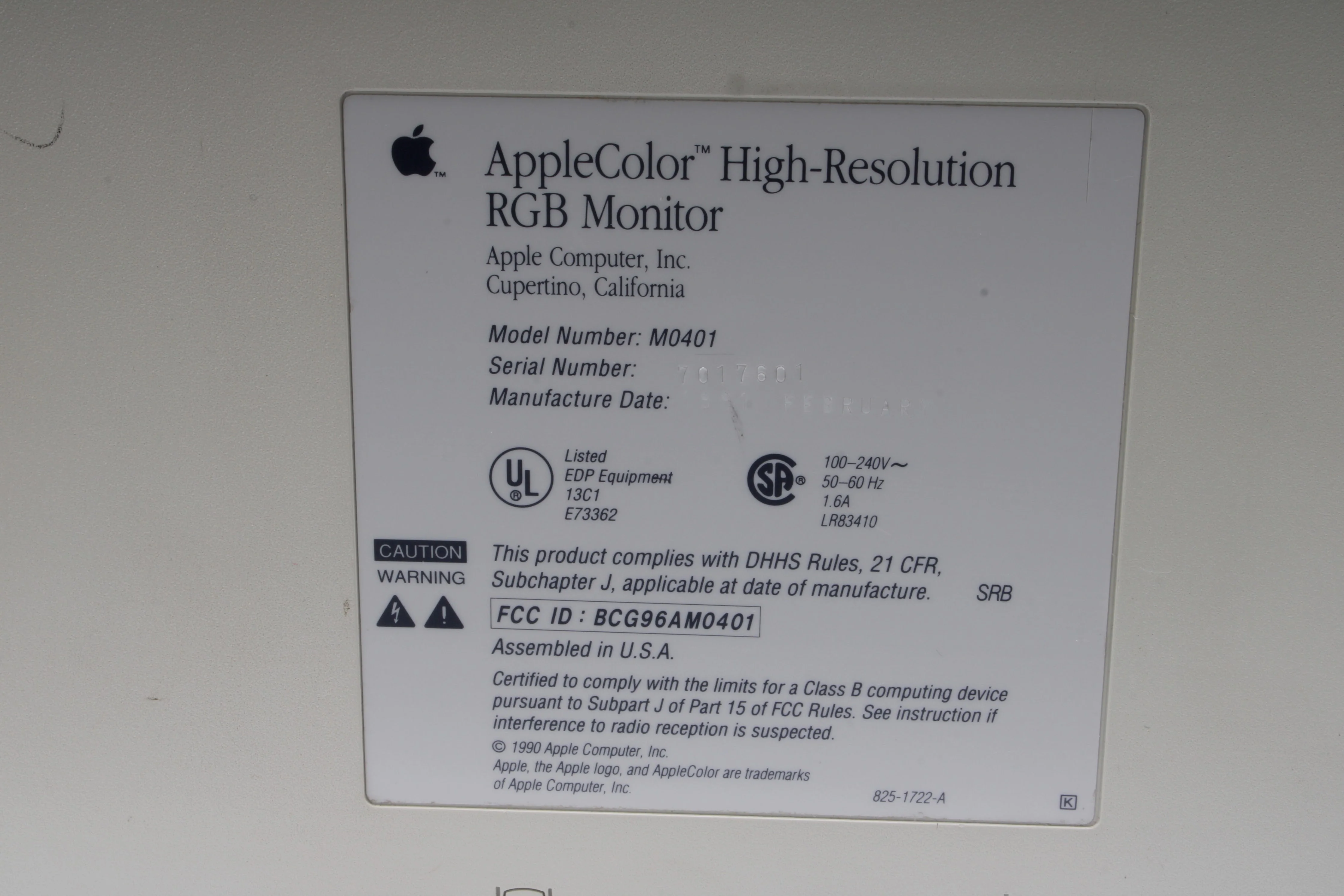 Apple M0401 High-Resolution RGB Monitor - Fair Condition - Image 4