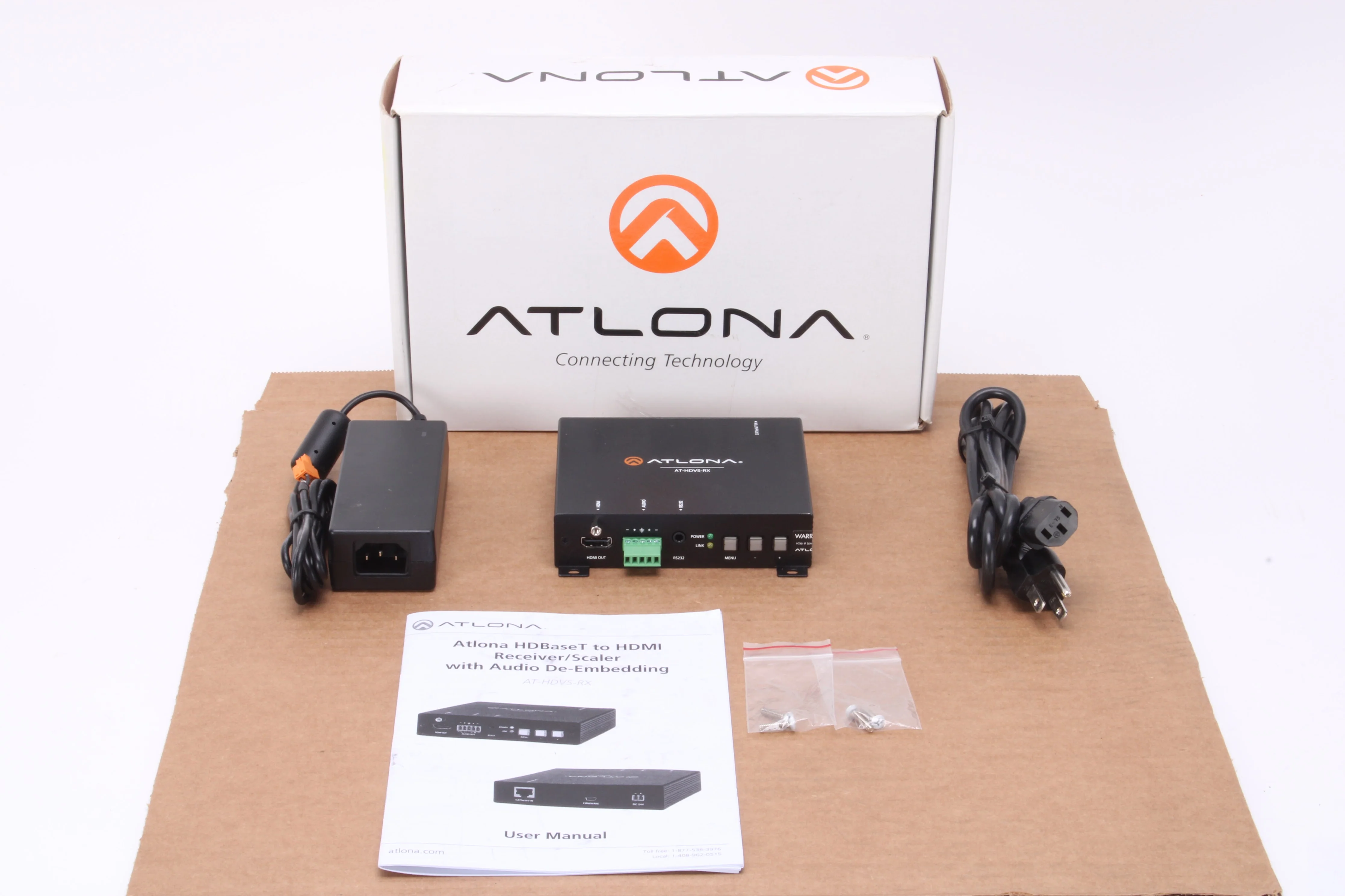 Atlona AT-HDVS-RX HDBaseT to HDMI Recevier/Scaler With Accessories