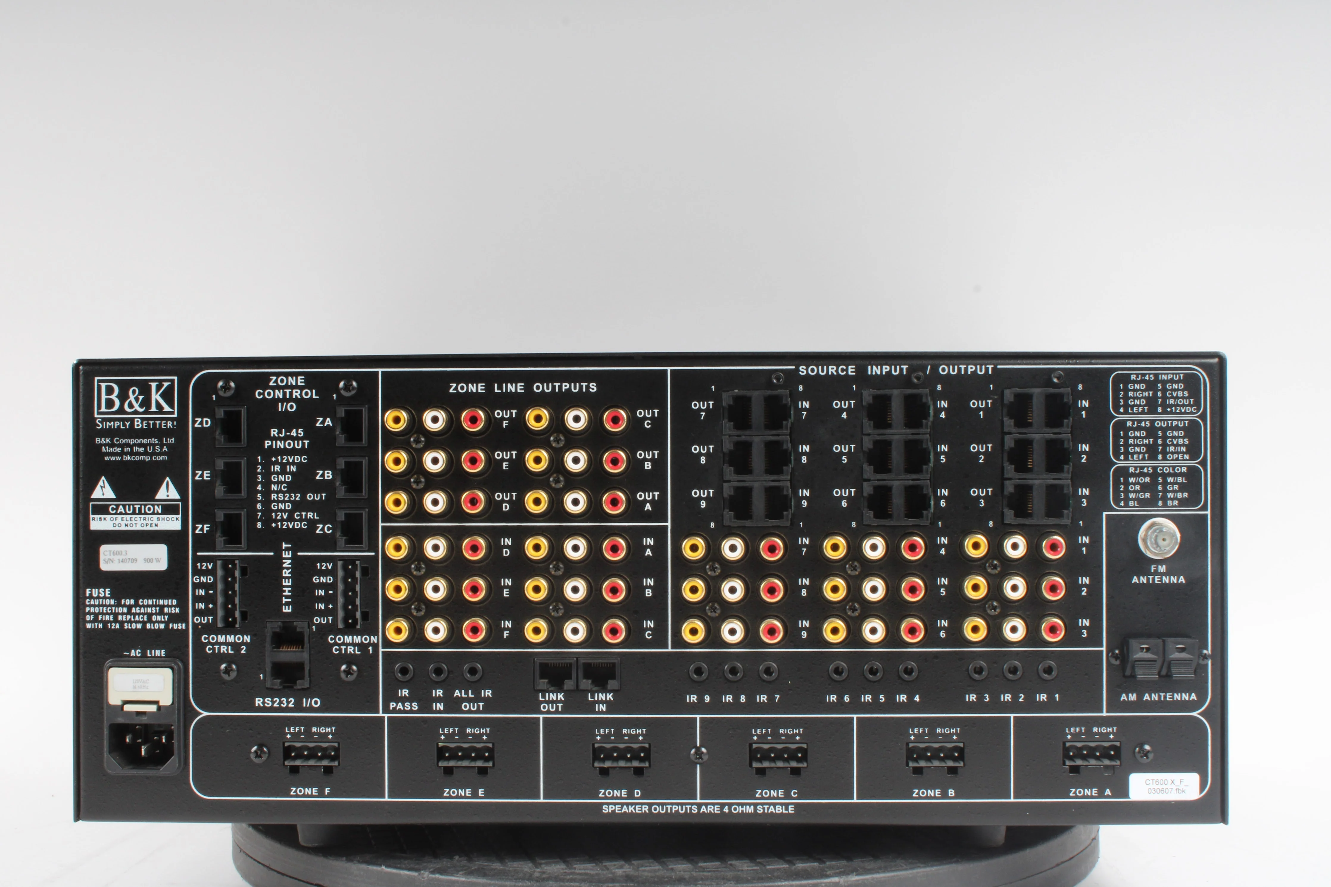 B&K Components CT600.3 6-Zone Preamp/Switching Center 900W - Image 5
