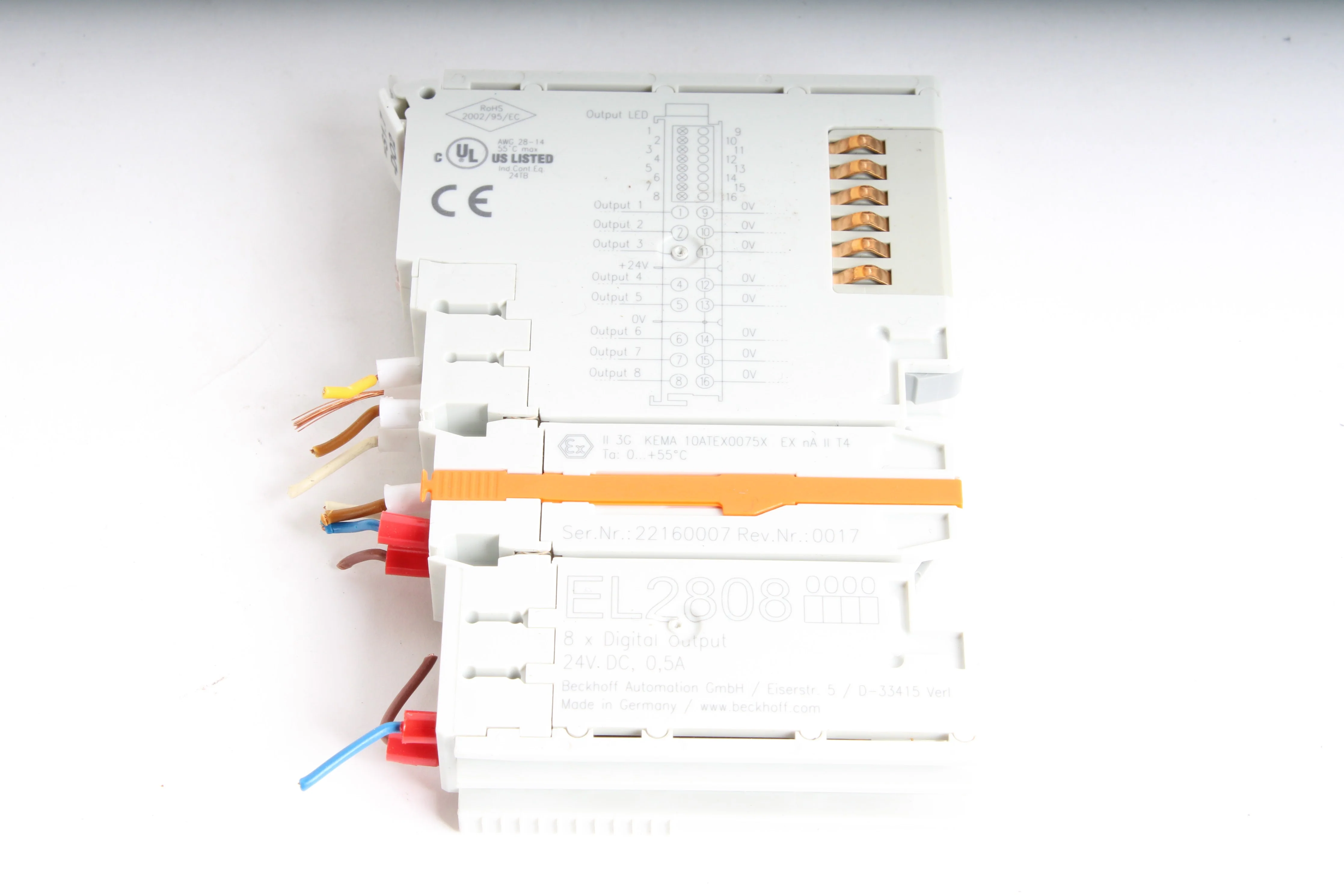 Beckhoff EL2808 8-Channel Digital Output Terminal 24V DC 0,5A