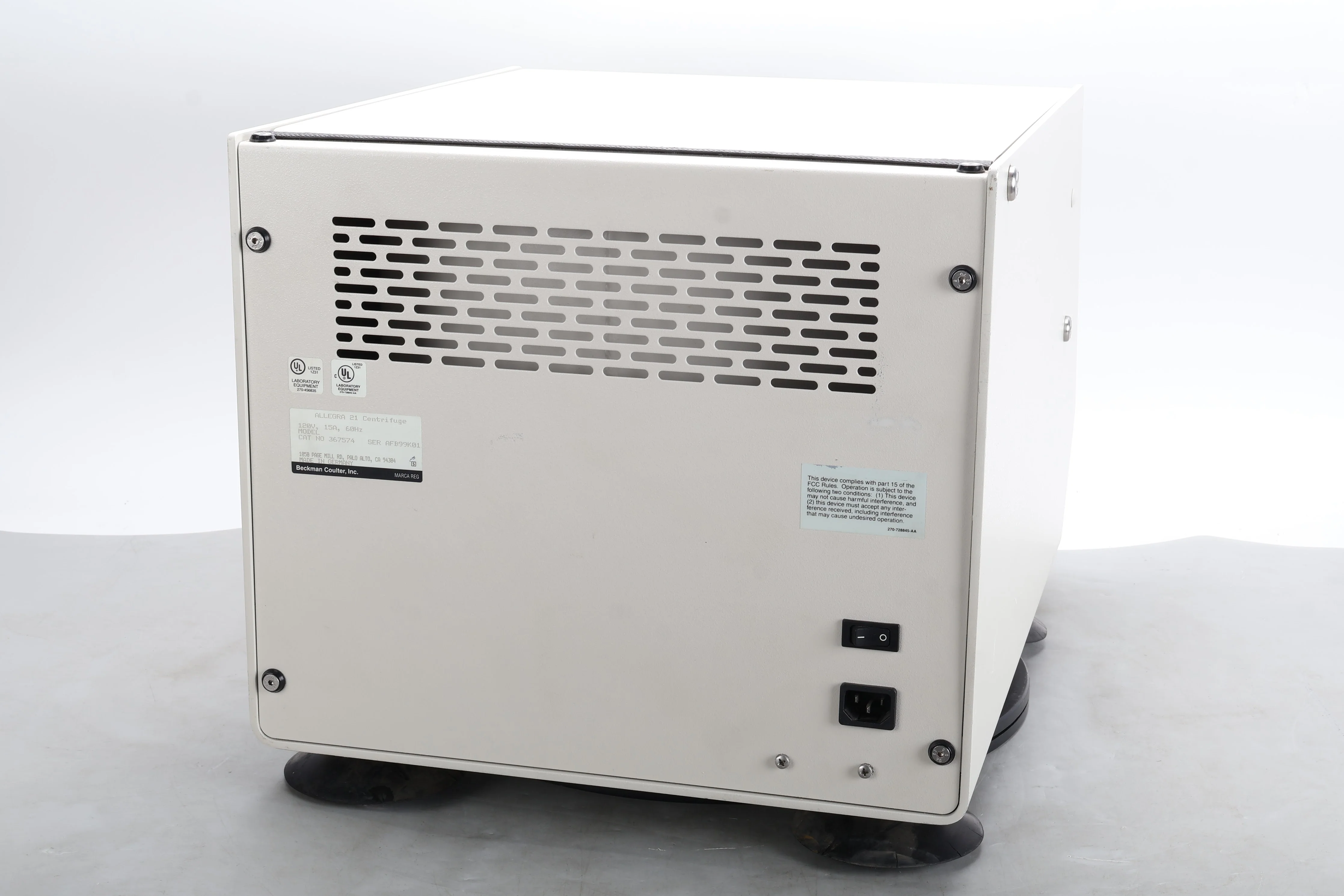 Beckman Coulter Allegra 21 Centrifuge W/ S4180 Rotor, 4x Buckets, & Tube Inserts - Image 3