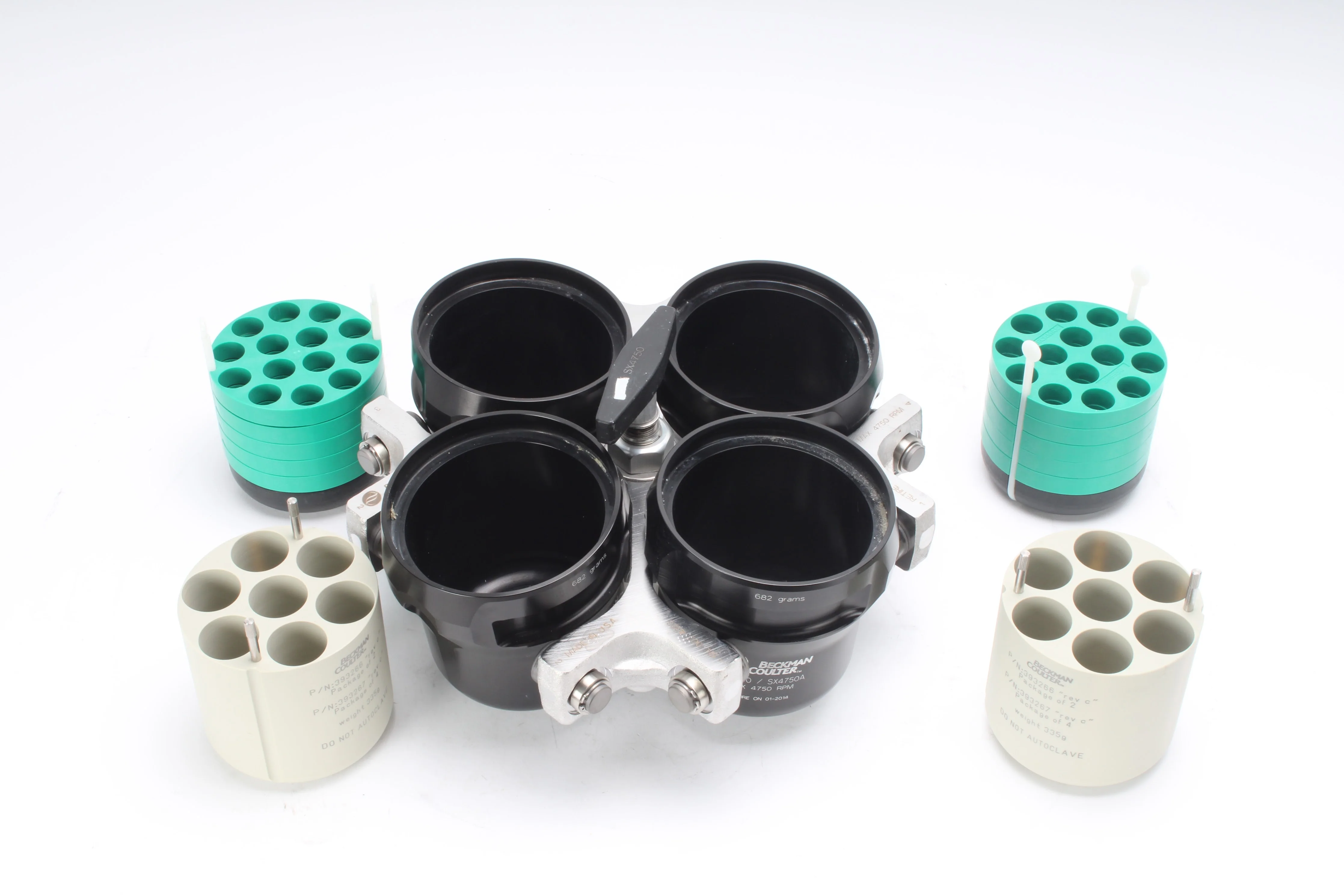 Beckman Coulter SX4750 Swing Bucket Rotor With 2x 393266 & 2x 349950 Adapters - Image 3