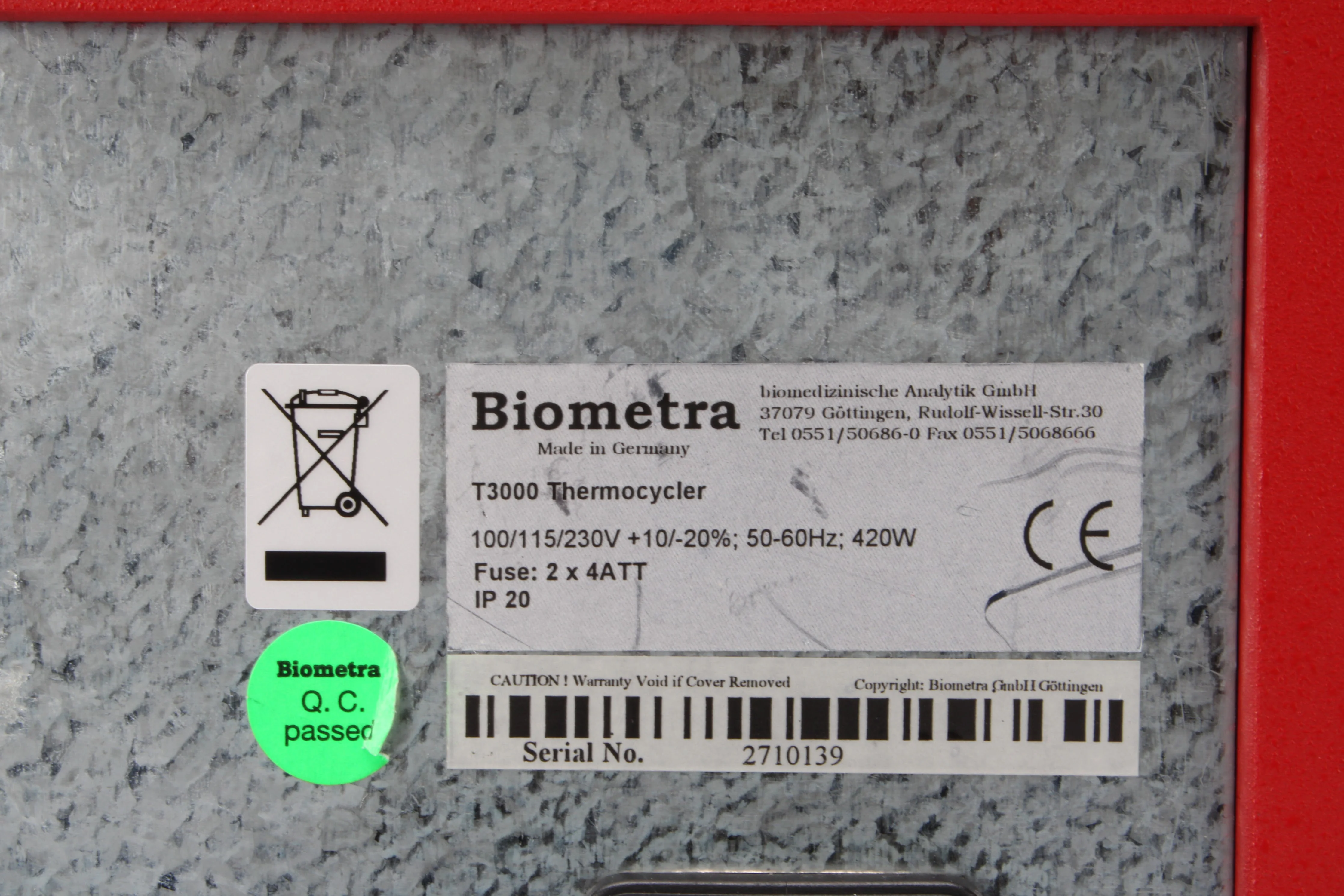 Biometra T3000 PCR Thermocycler - AS IS For Parts - Image 3