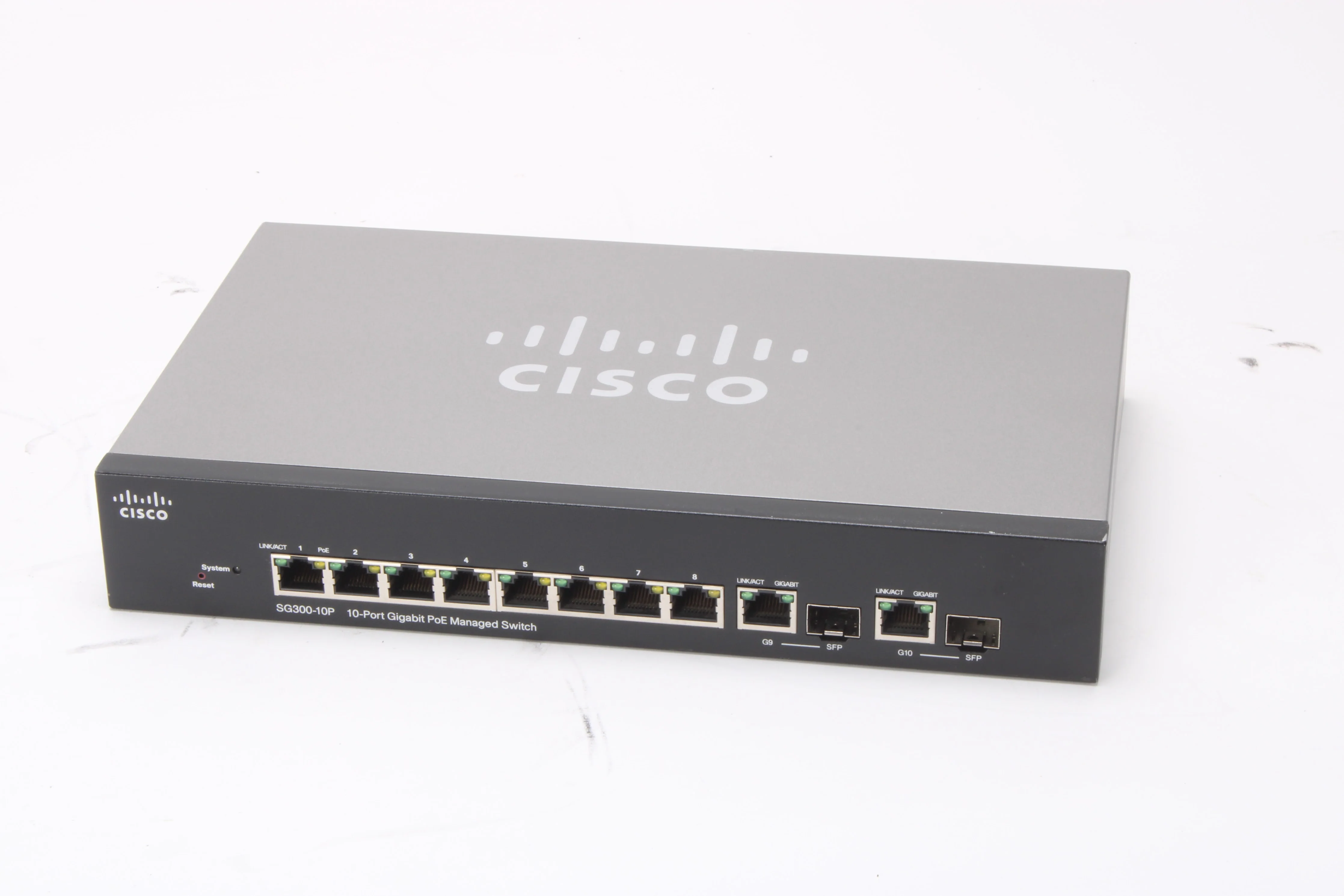 Cisco SG300-10P Small Business 10-Port Gigabit PoE Managed Switch - No Rack Ears