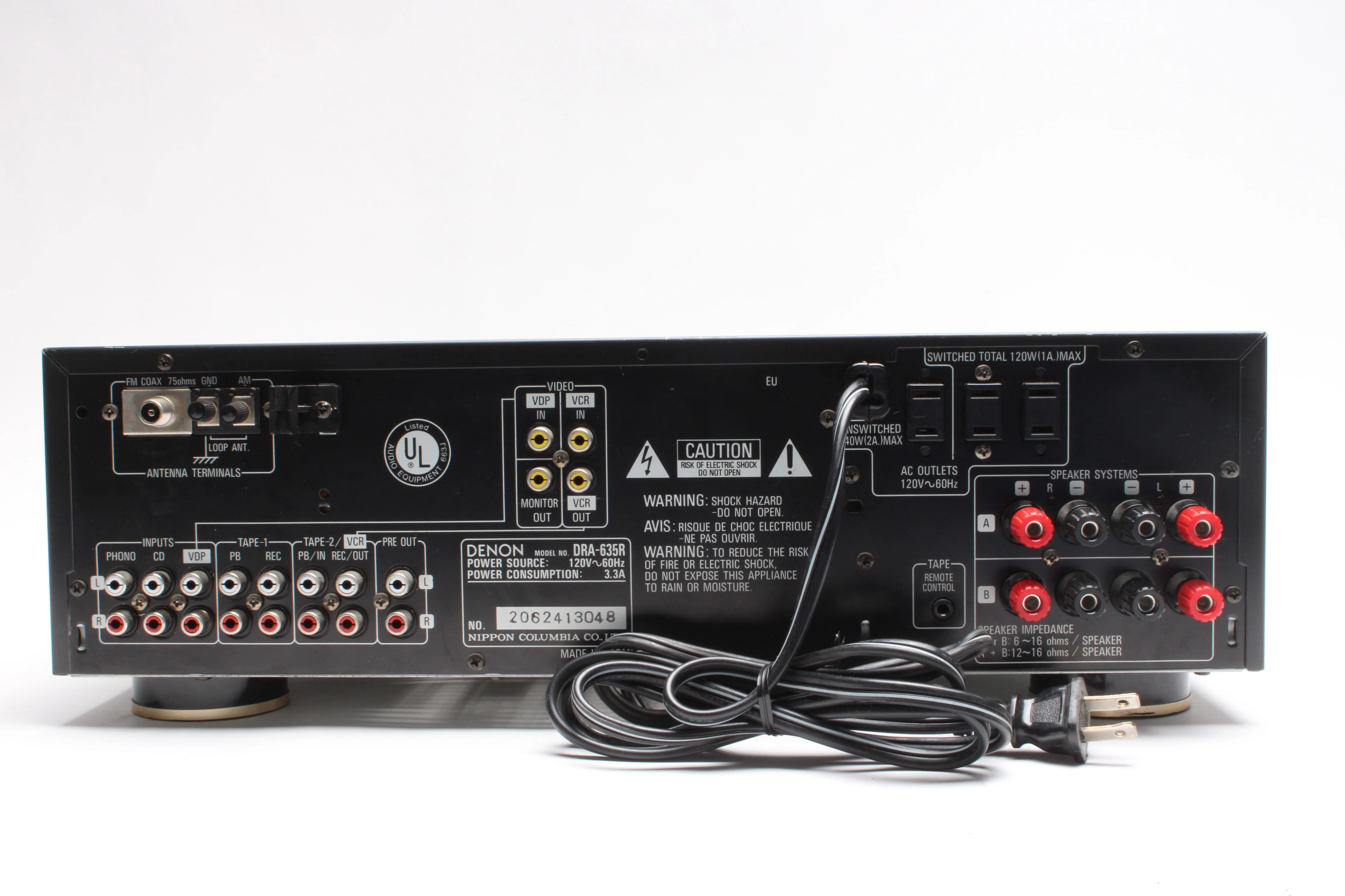 Denon DRA-635R AM-FM Stereo Receiver - Fair Condition - Image 5