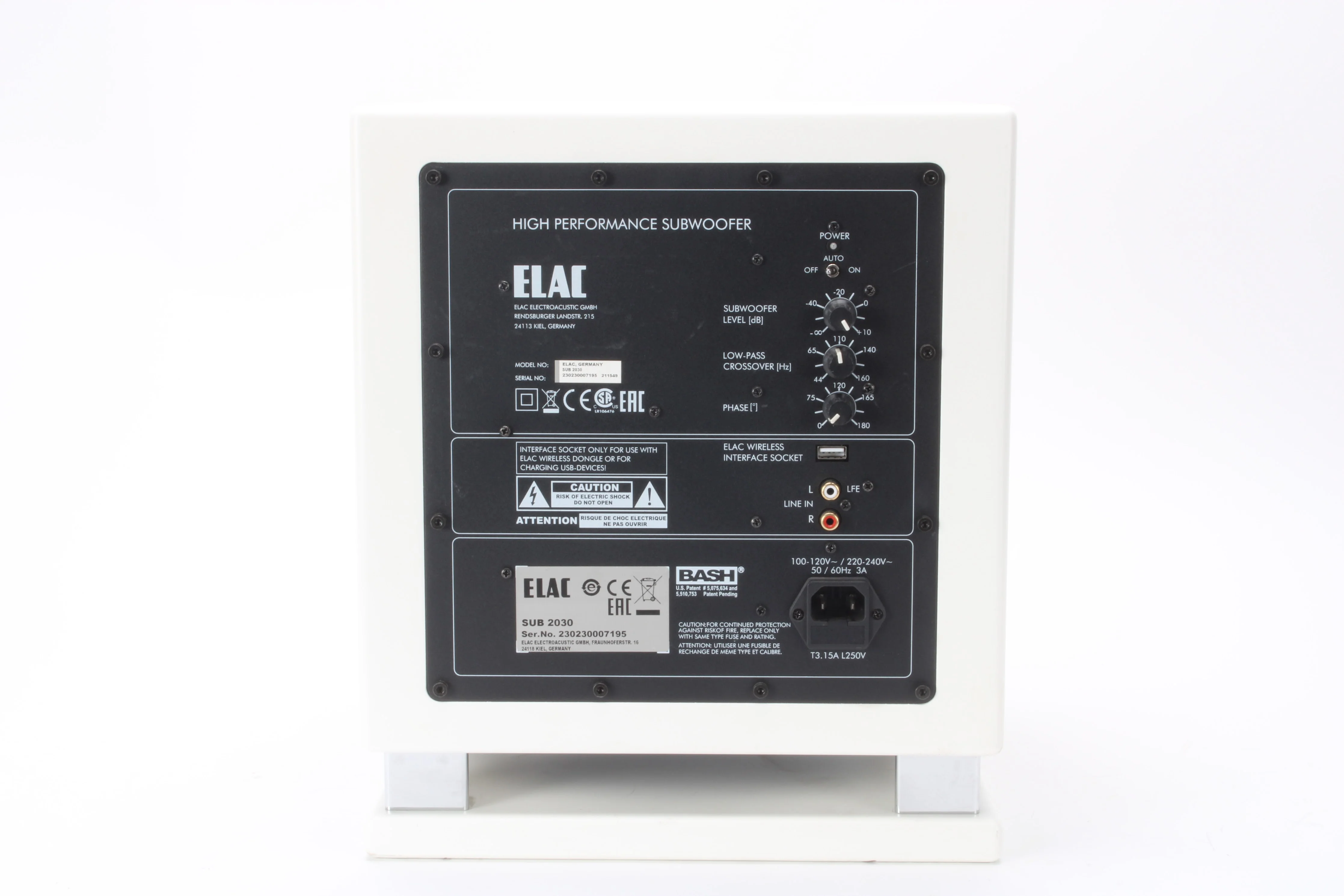 ELAC SUB 2030 High Performance Subwoofer With Power Cable - White - Image 6