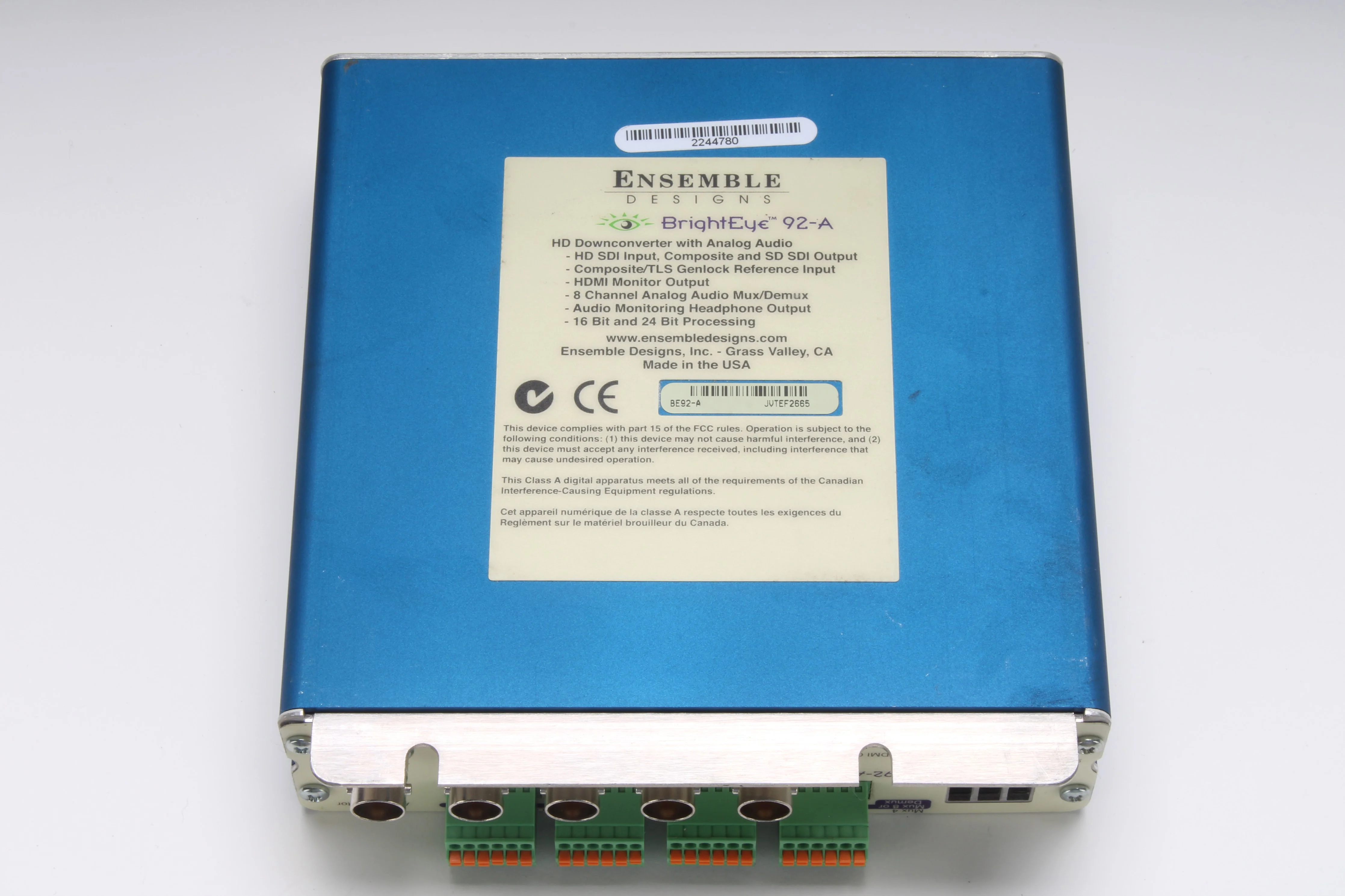 Emsemble Designs BrightEye 92-A HD Down-Converter with Analog Audio - Fair - Image 6