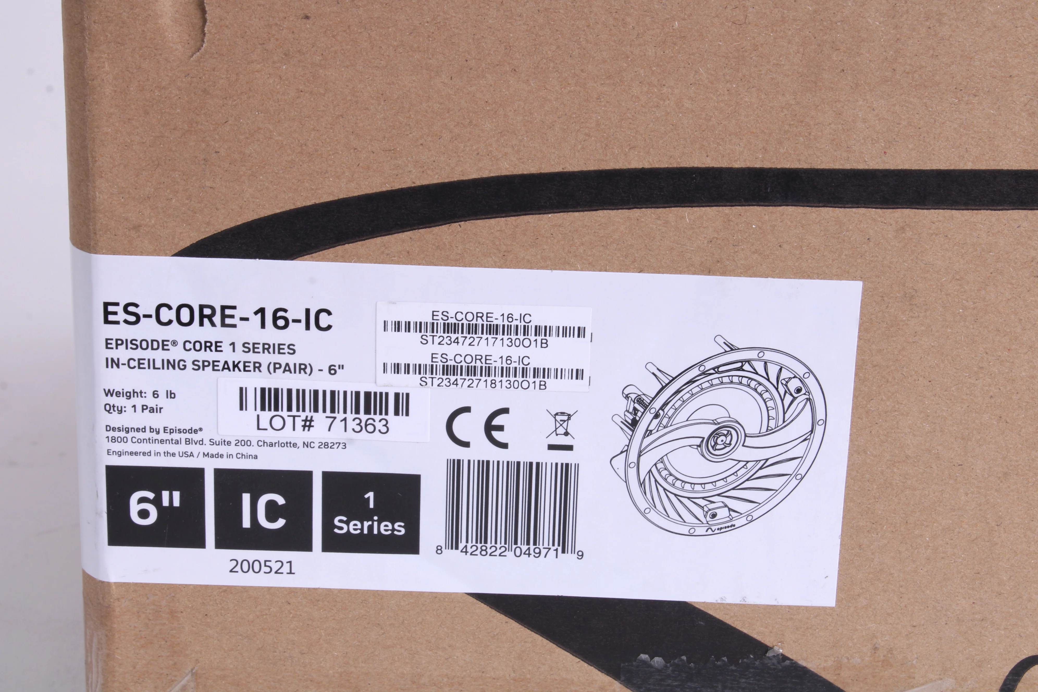 Episode ES-CORE-16-IC CORE 1 Series In-Ceiling Speaker (Pair) 6" - NEW - Image 2