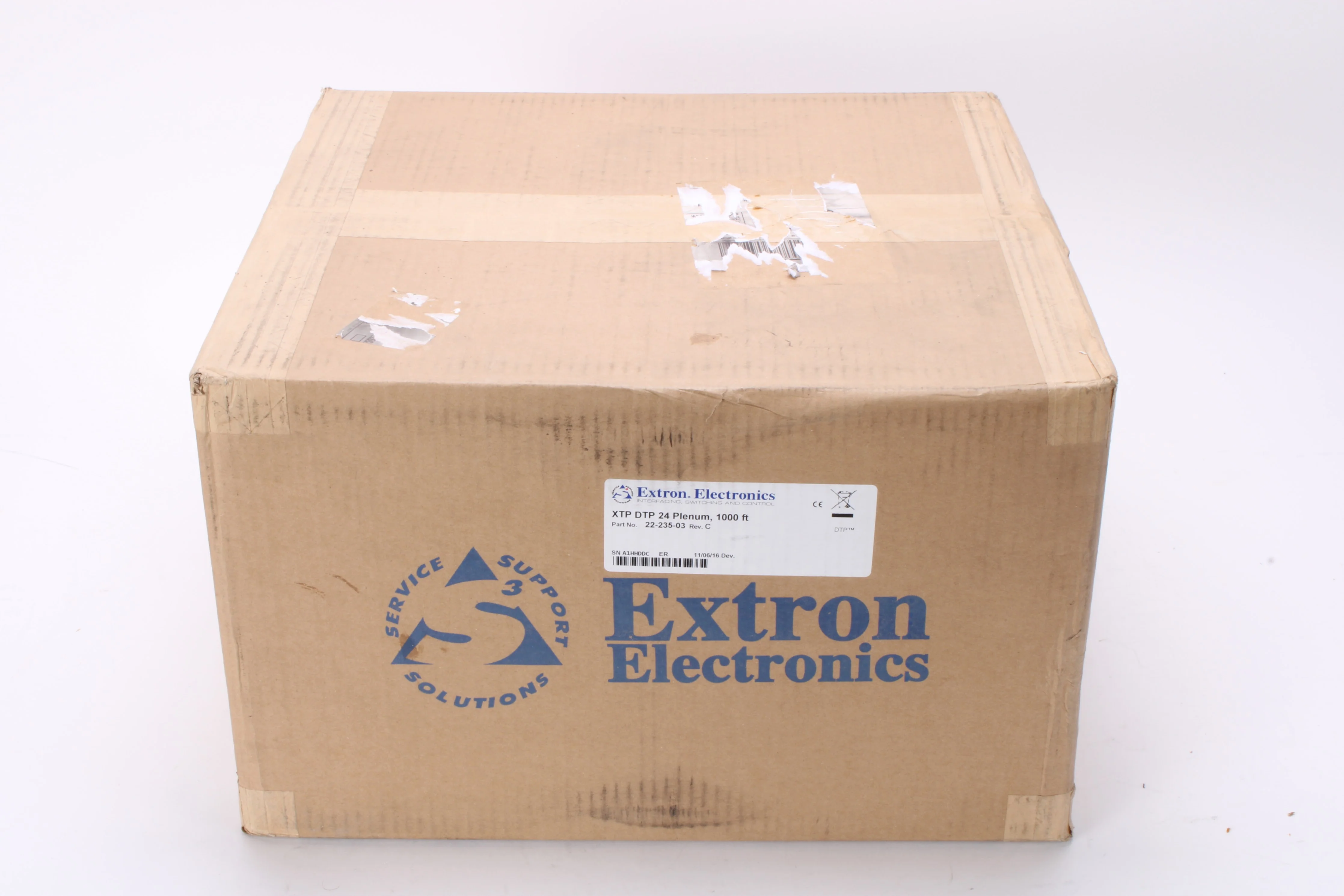 Extron XTP DTP 24 Shielded Twisted Pair Cable – Plenum-Rated, 1000ft Spool NEW