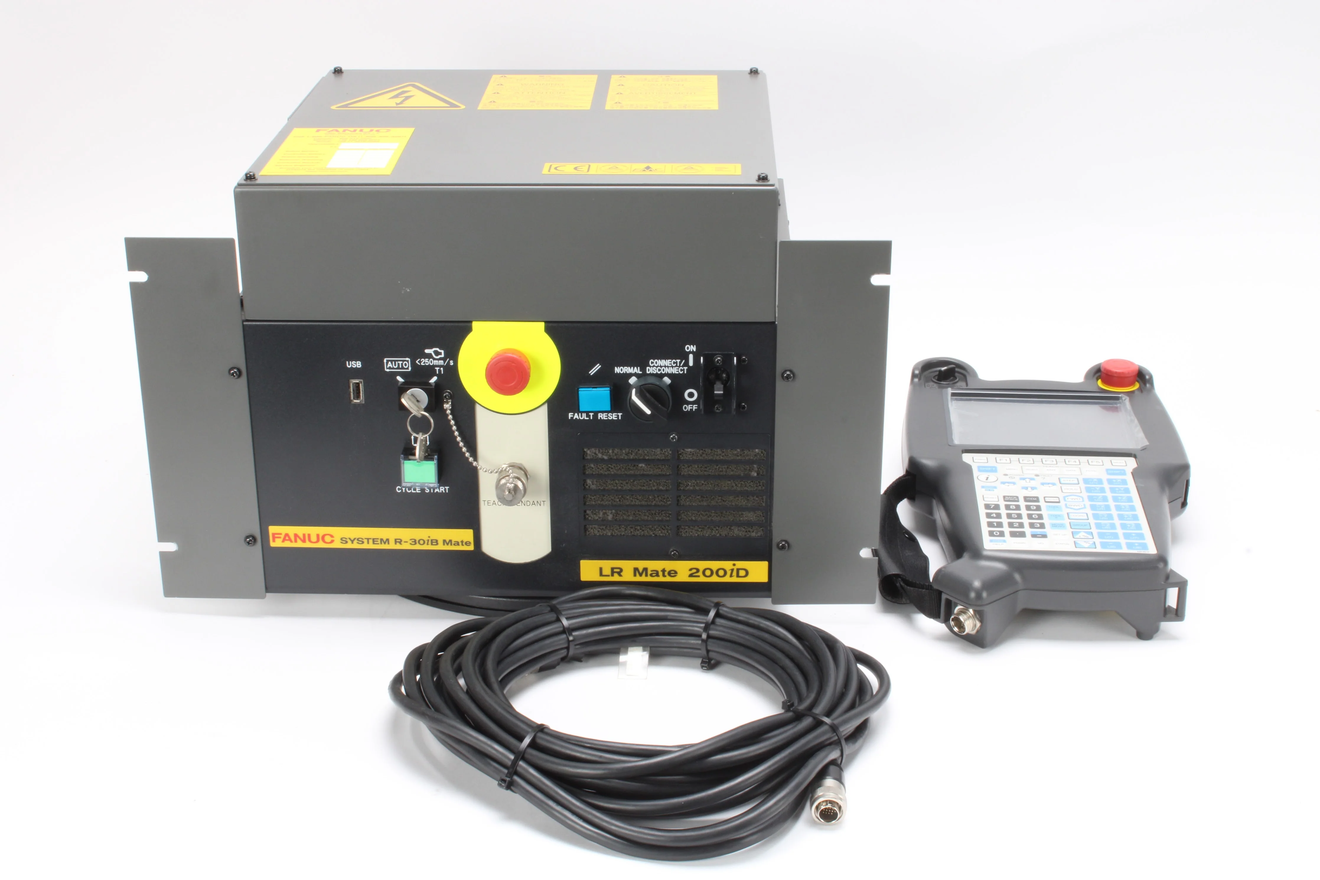 Fanuc A05B-2655-B011 R-30iB Robot Controller & A05B-2255-C105#EMH Teach Pendant
