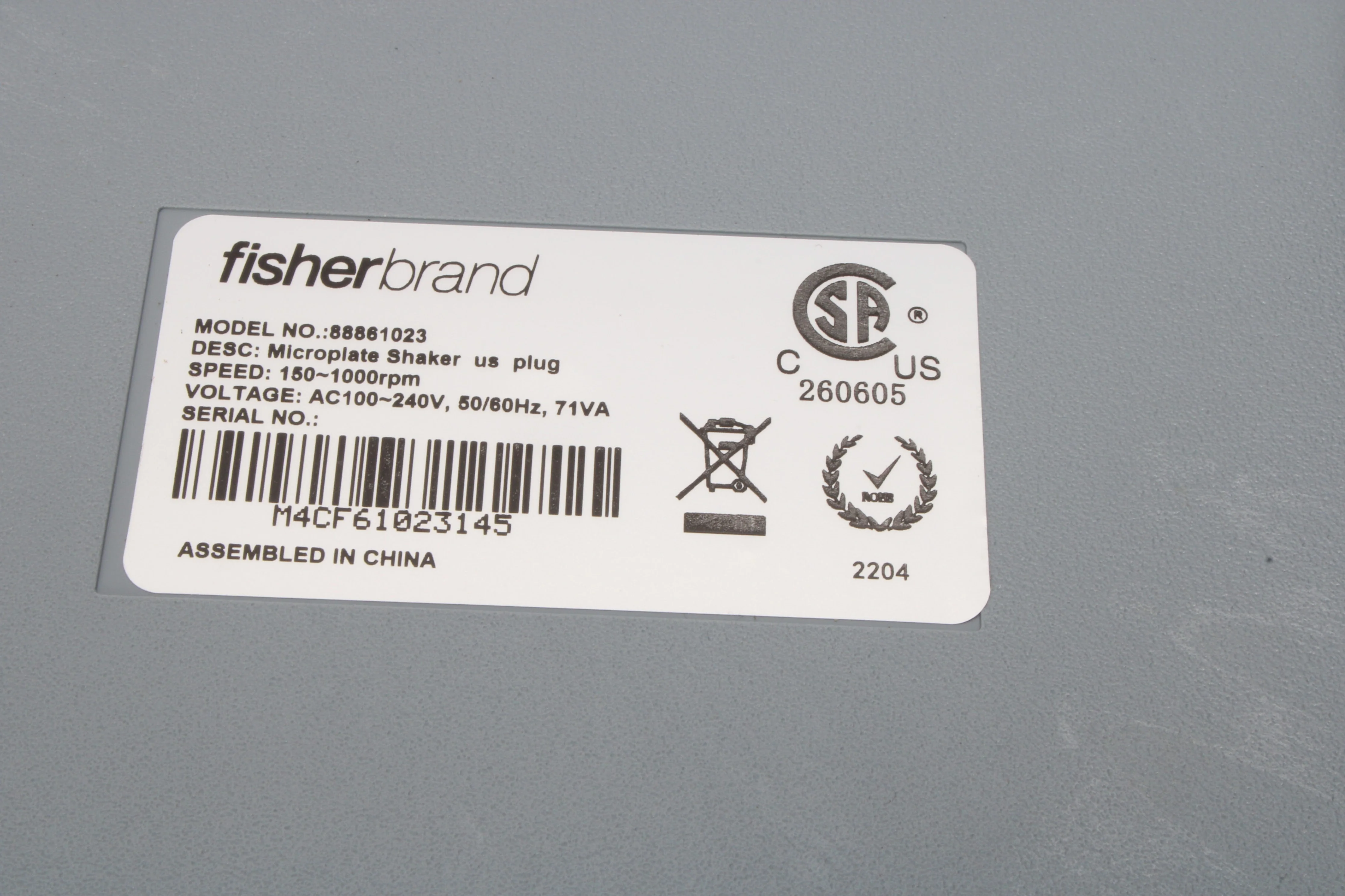 Fisher Scientific 88861023 Microplate Shaker With Power Supply - Fair Condition - Image 8