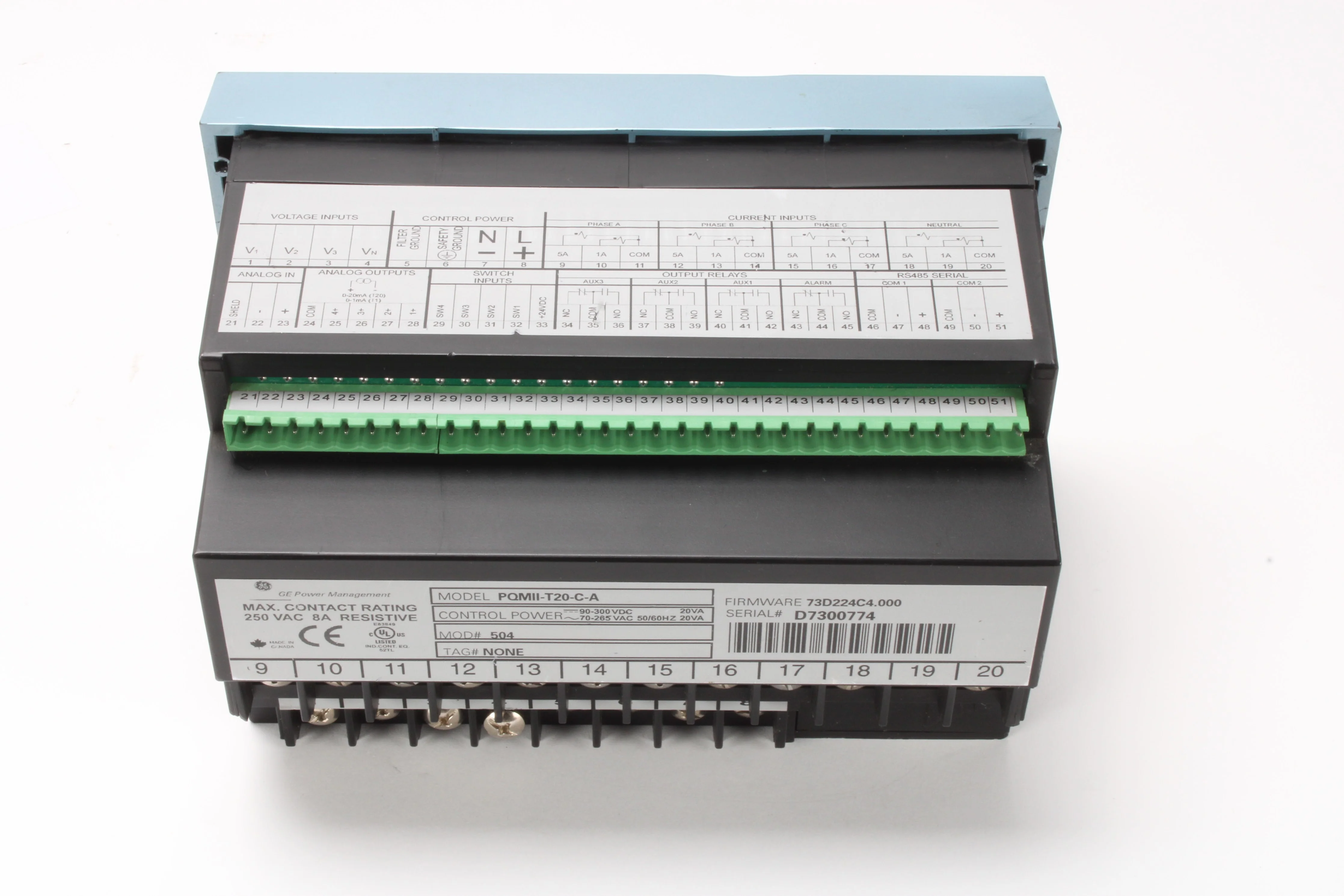 GE PQMII-T20-C-A Power Quality Meter - Fair Condition - Image 3