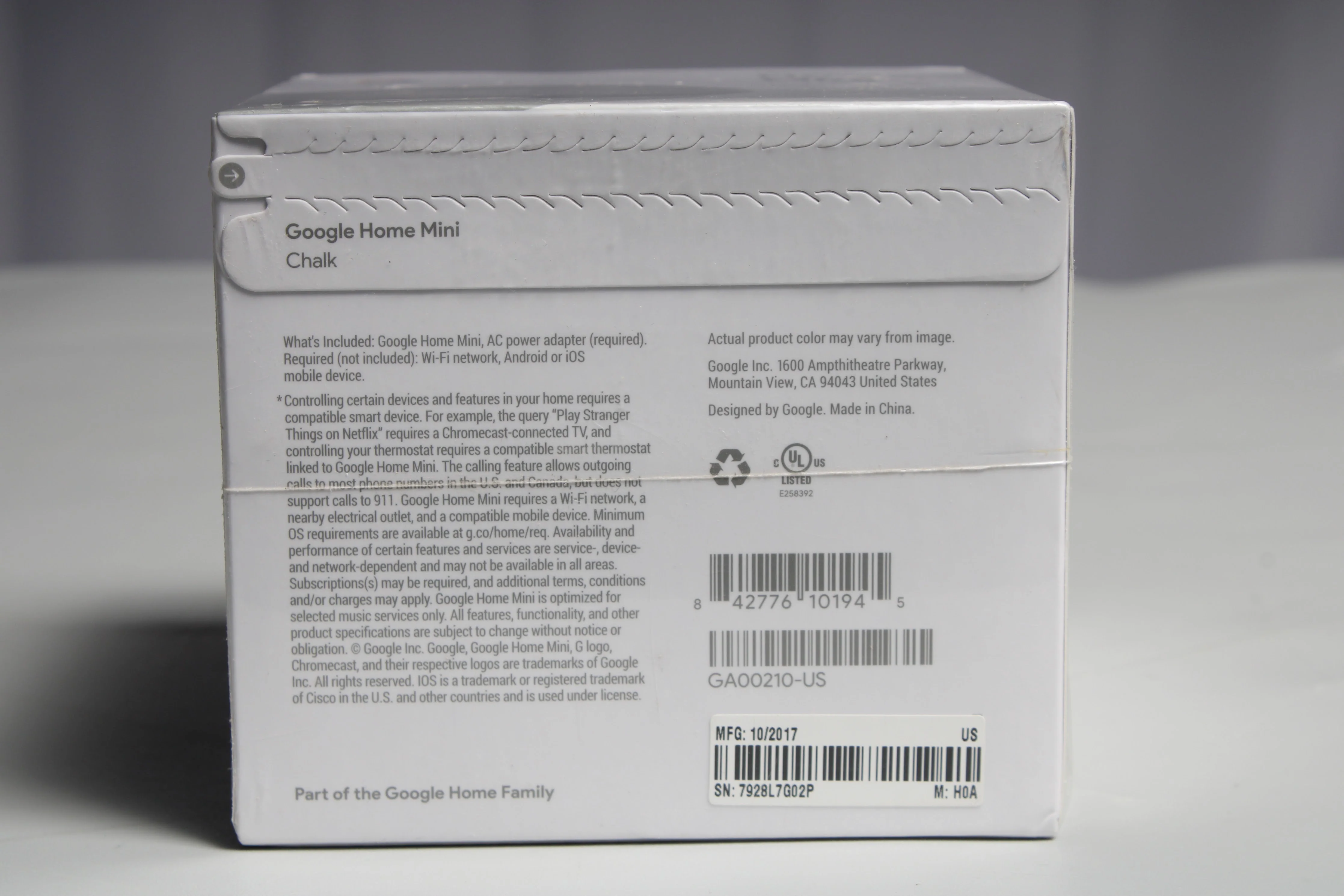 Google Home Mini Smart Assistant Small Speaker Chalk Grey GA00210-US - NEW - Image 6