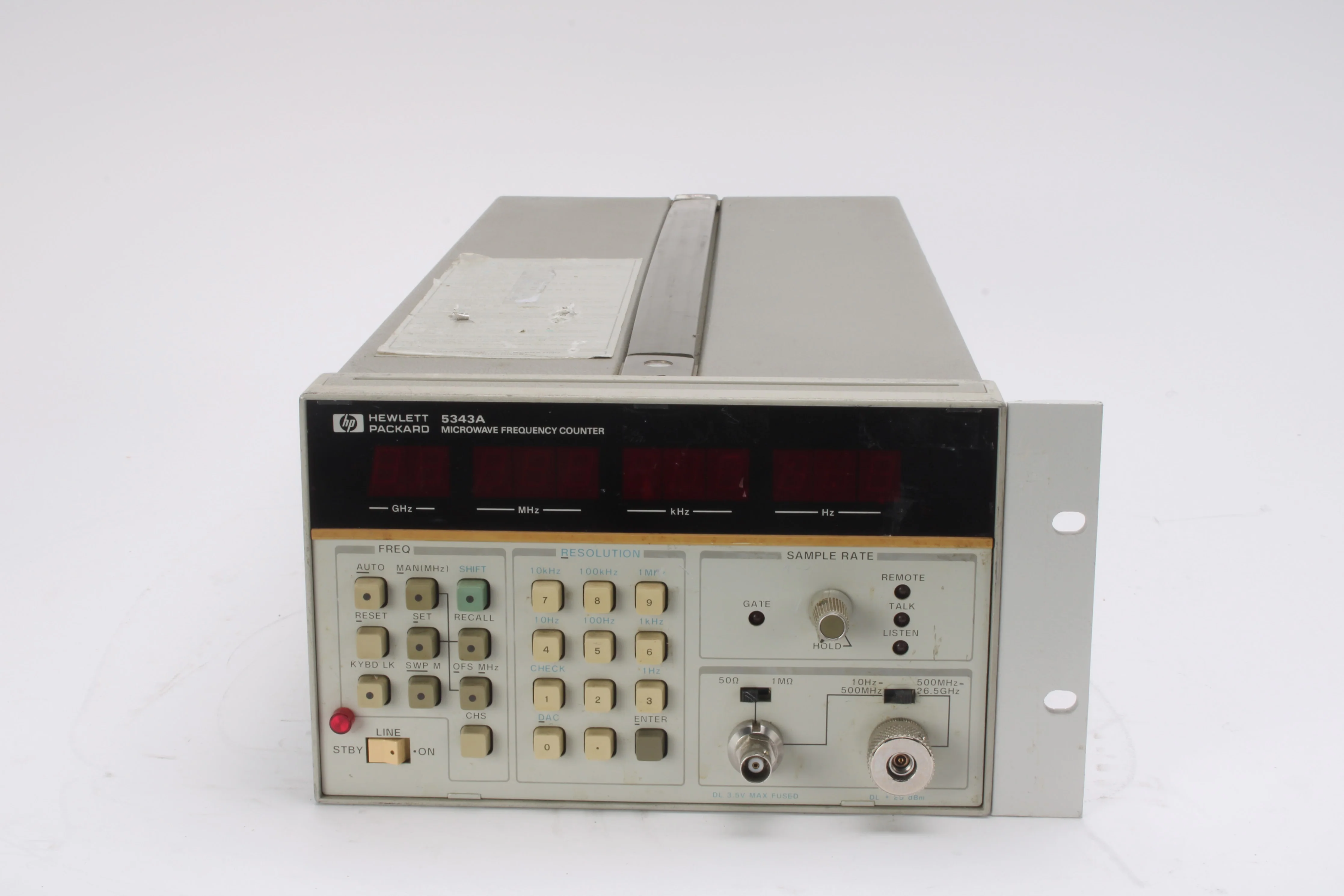 HP 5343A Microwave Frequency Counter With 1x Rack Ear - No Options - AS IS