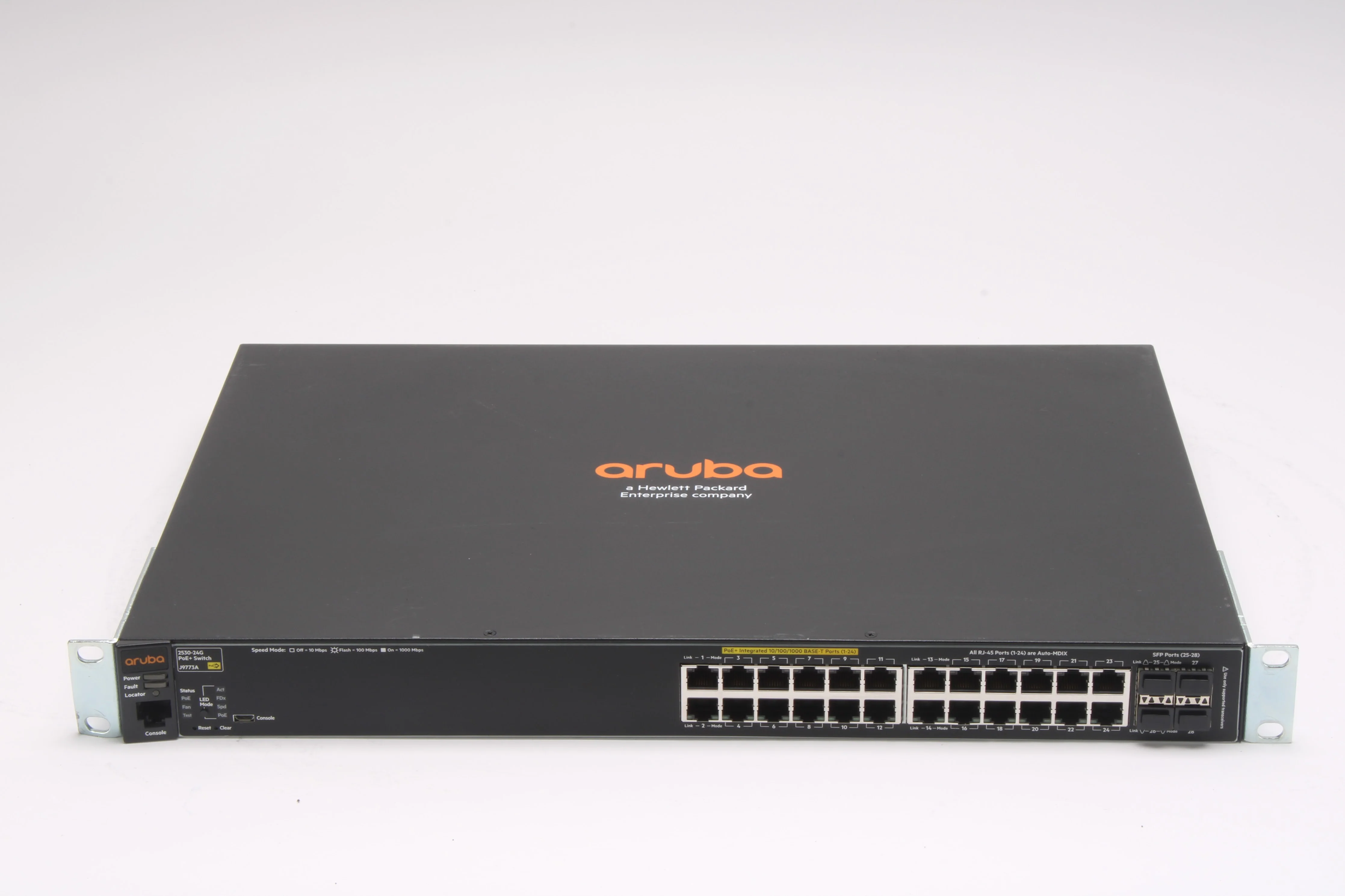 HPE Aruba 2530-24G-PoE+ Switch 24-Port J9773A J9773-60201 With Rack Ears