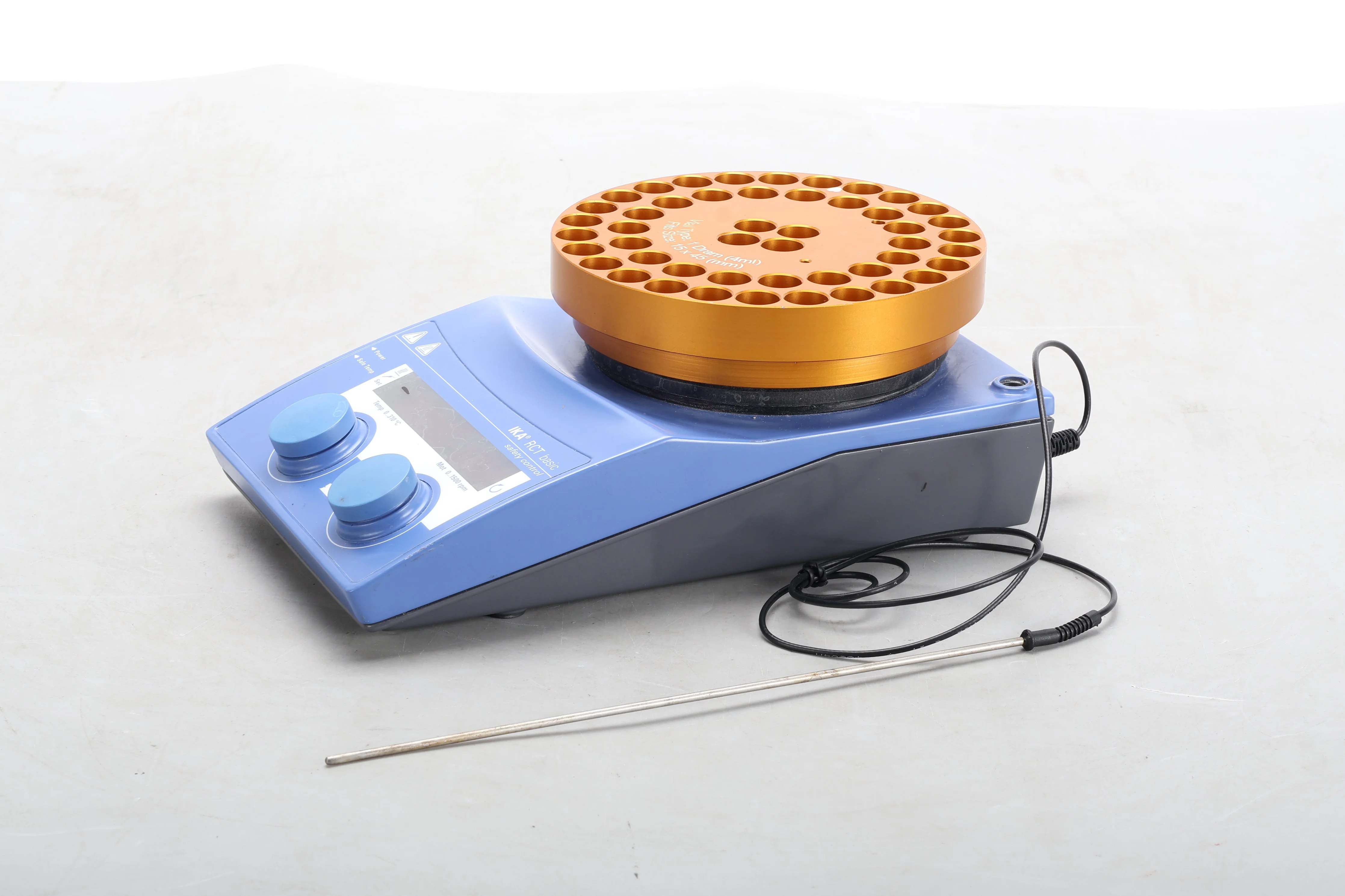 IKA RCT B S001 Basic Magnetic Stirrer & Probe, Chemglass CG-1991-04 Vial Platter - Image 3