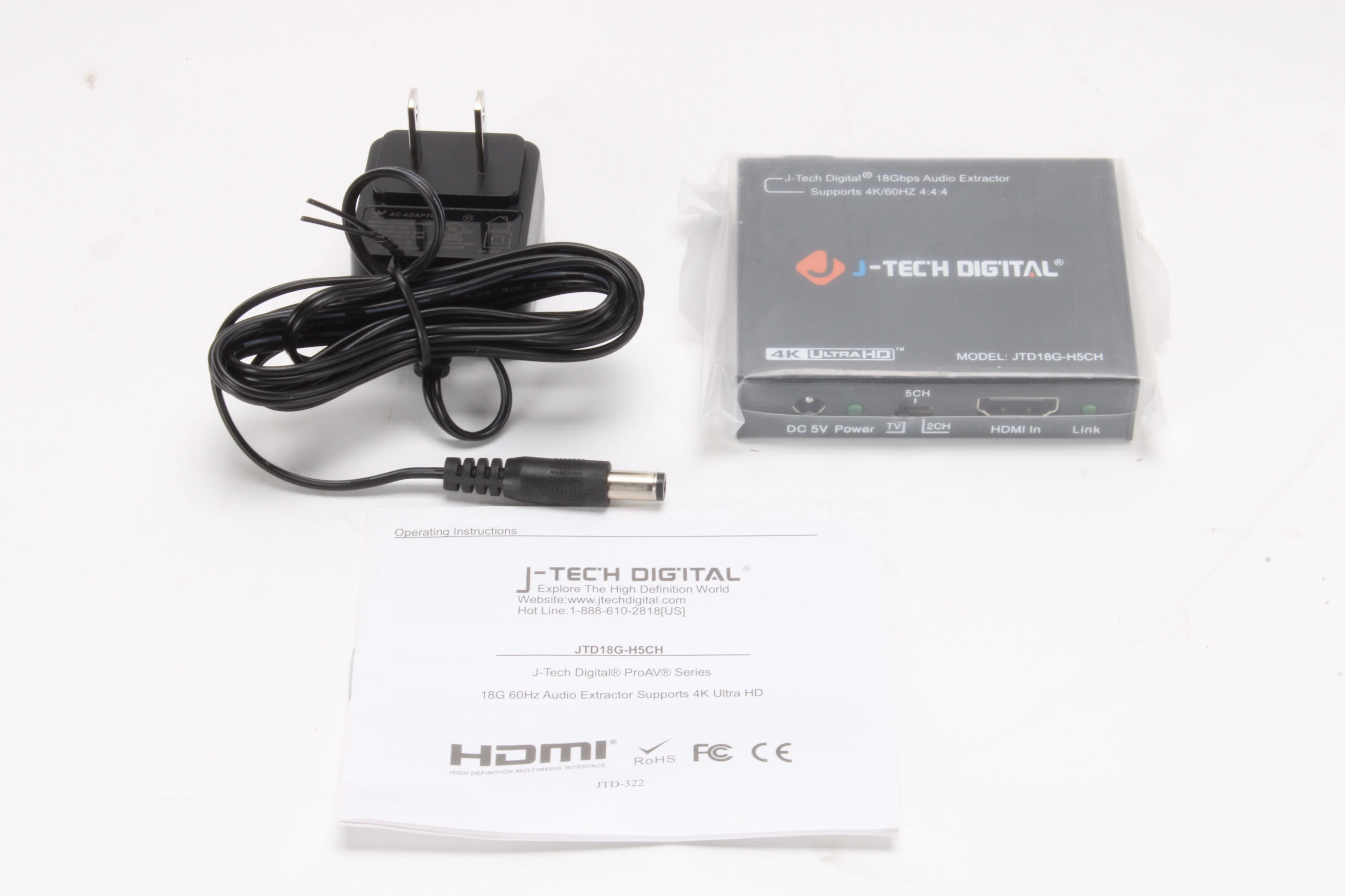 J-Tech Digital JTD18G-H5CH HDMI Audio Extractor - New Open Box - Image 2