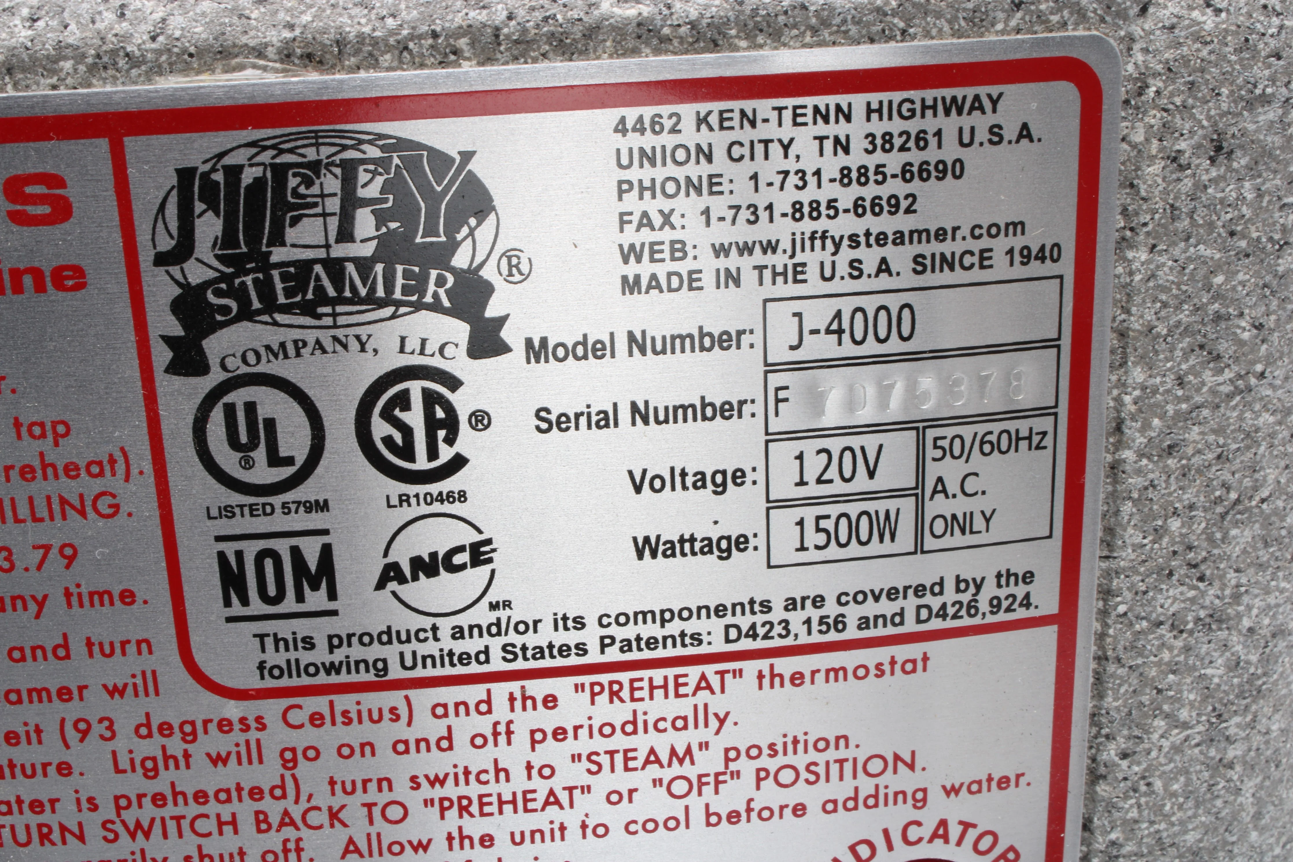 Jiffy Steamer J-4000 Pro-Line Commercial Garment Steamer With Steamer Head - Image 4