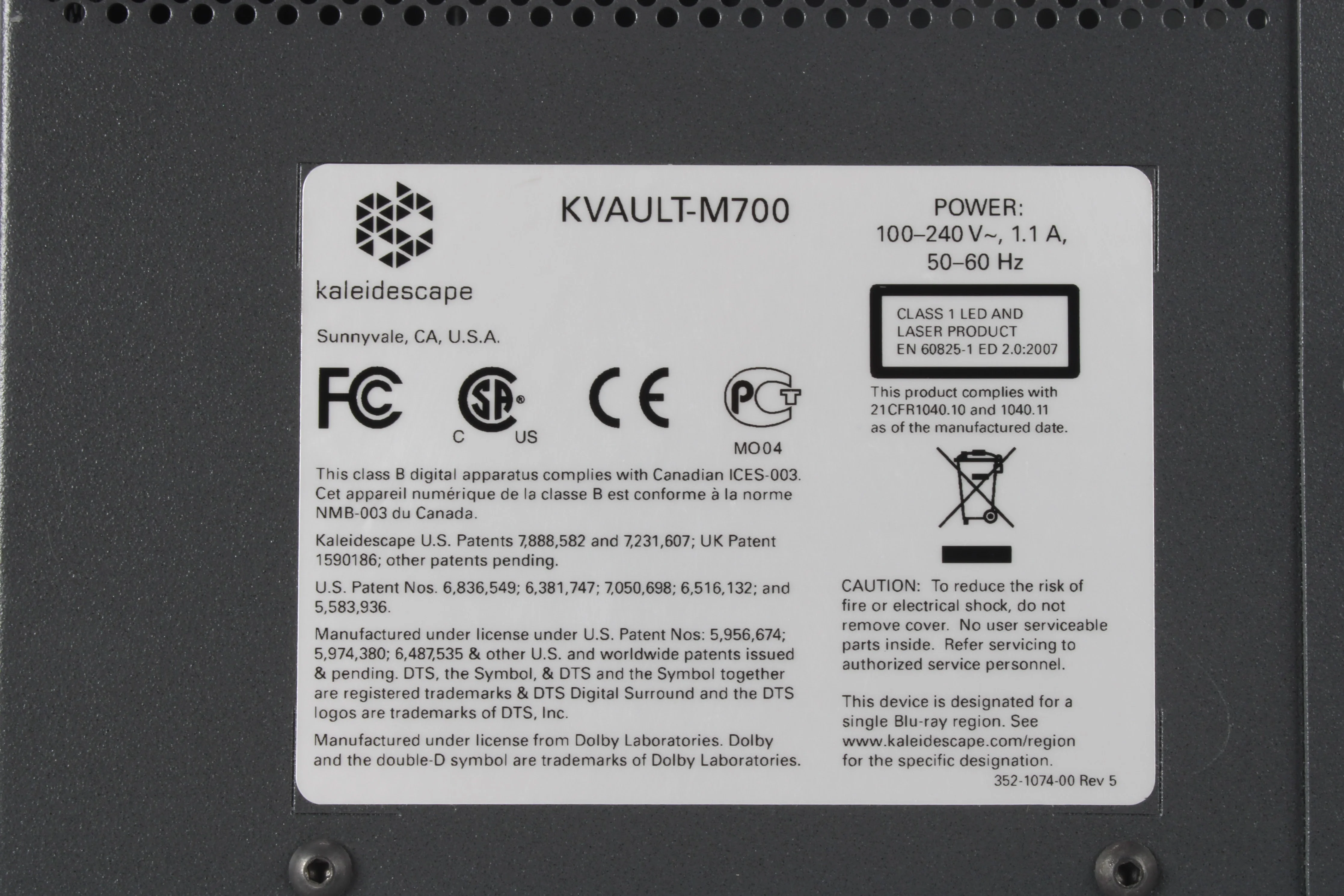Kaleidescape KVAULT-M700 CD/DVD/Blu-Ray 320 Disc Vault Server - AS IS - Image 3