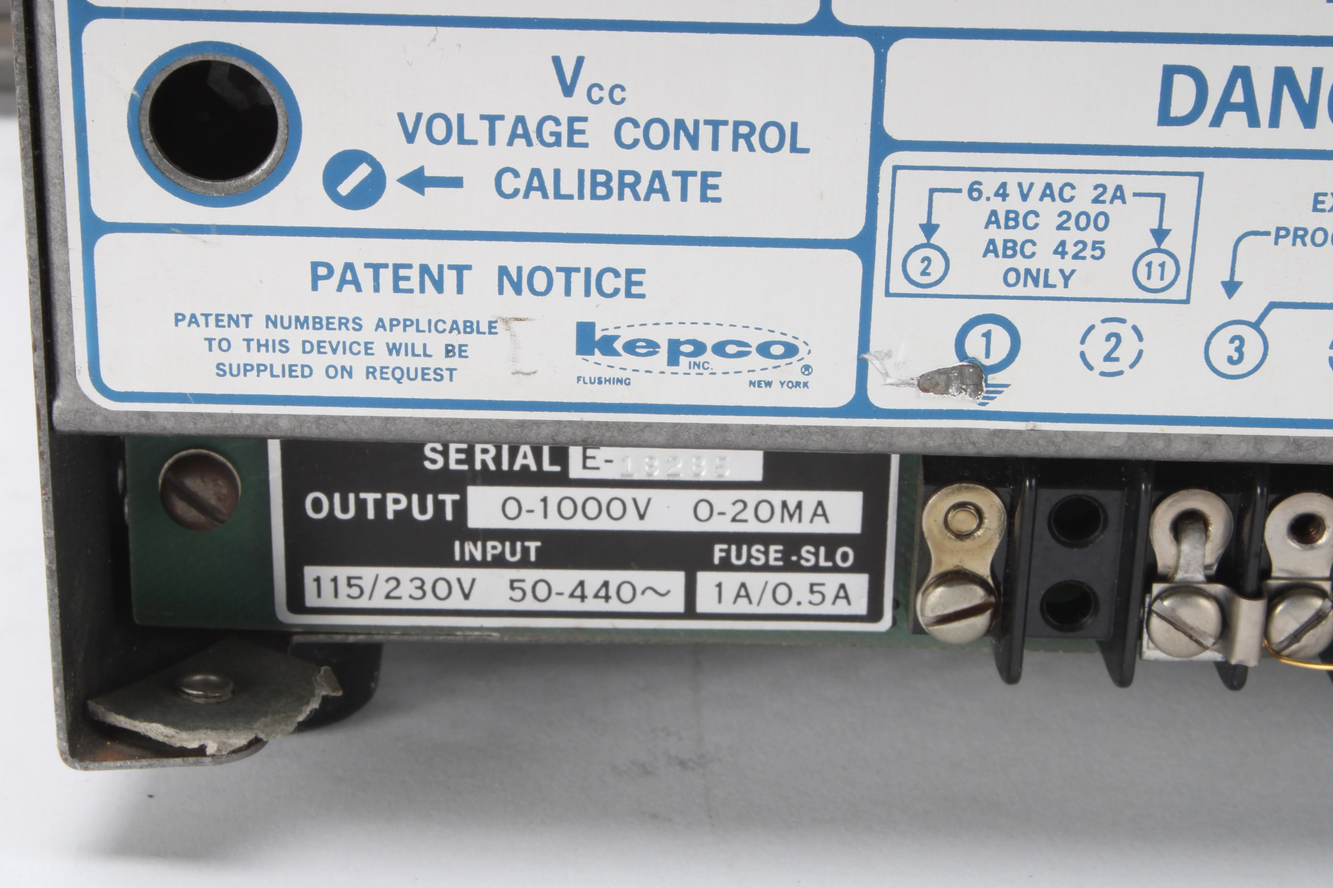 Kepco ABC 1000M High Voltage DC Power Supply 0-1000V 0-20mA - Fair Condition - Image 5