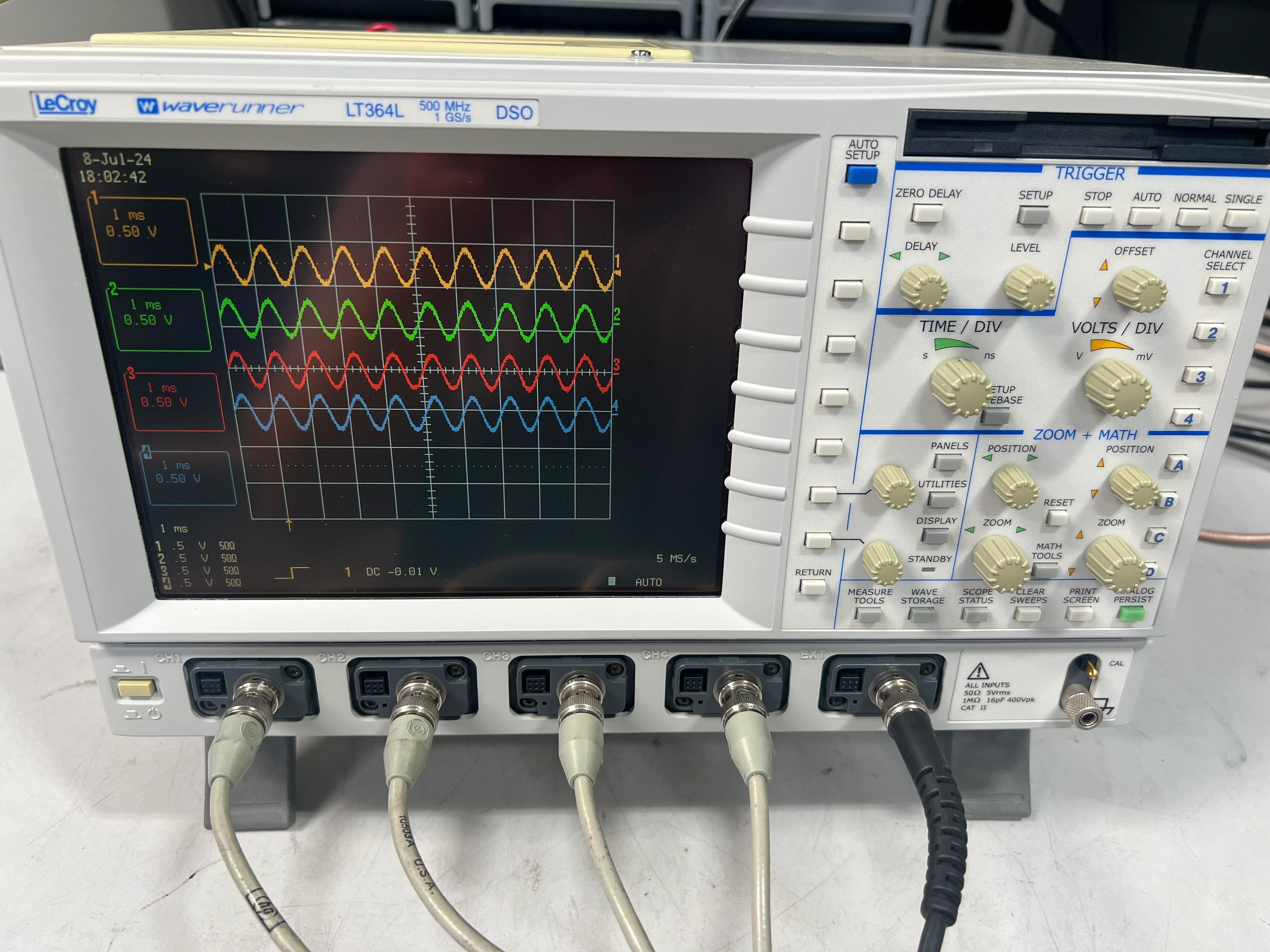 LeCroy WaveRunner LT364L 500MHz 1GS/s 4-Channel Digital Oscilloscope W/ Options - Image 3