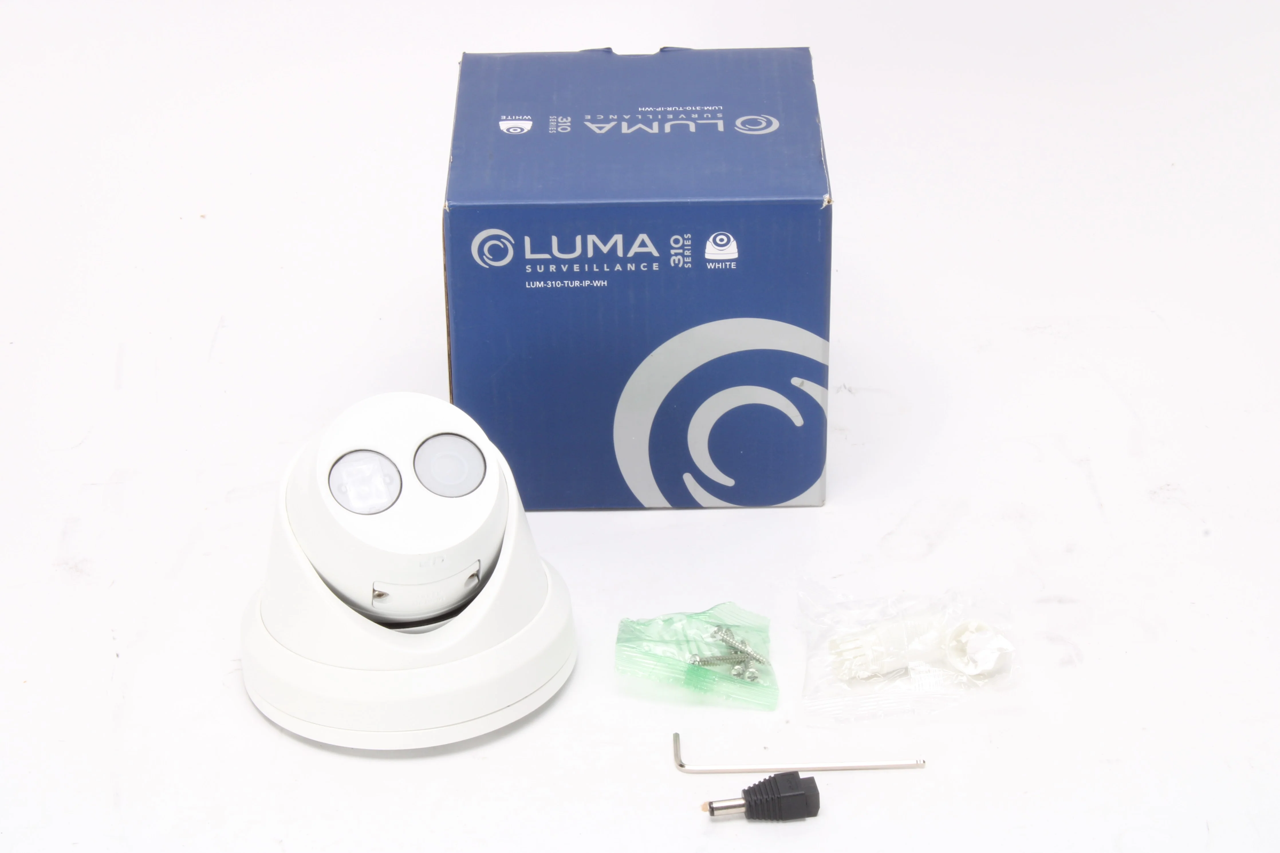 Luma LUM-310-TUR-IP-WH Turret IP Outdoor Camera W/ Hardware, Cable, & Cord Grip