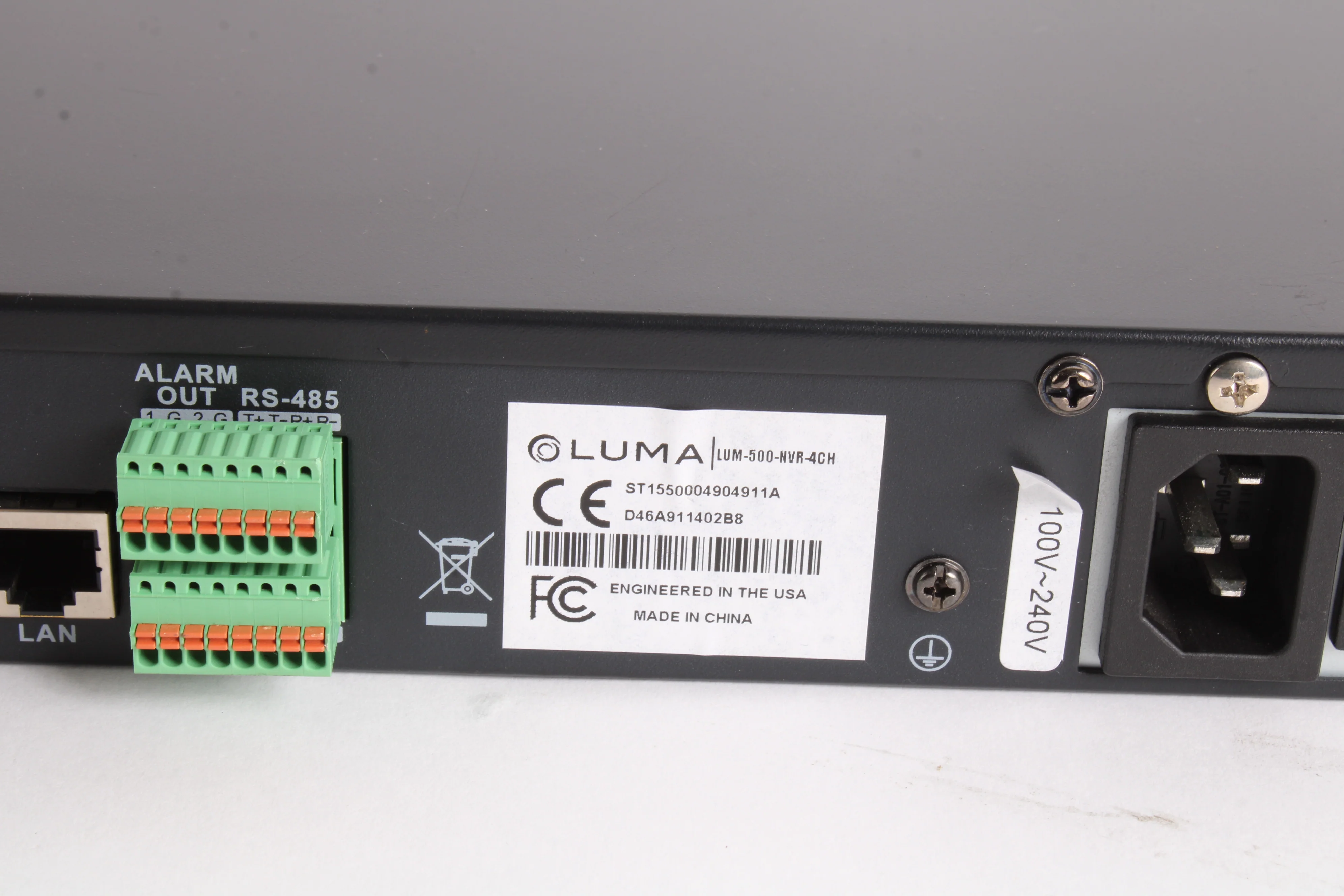 Luma LUM-500-NVR-4CH Surveillance NVR Recorder 1TB HDD - Fair - Image 3