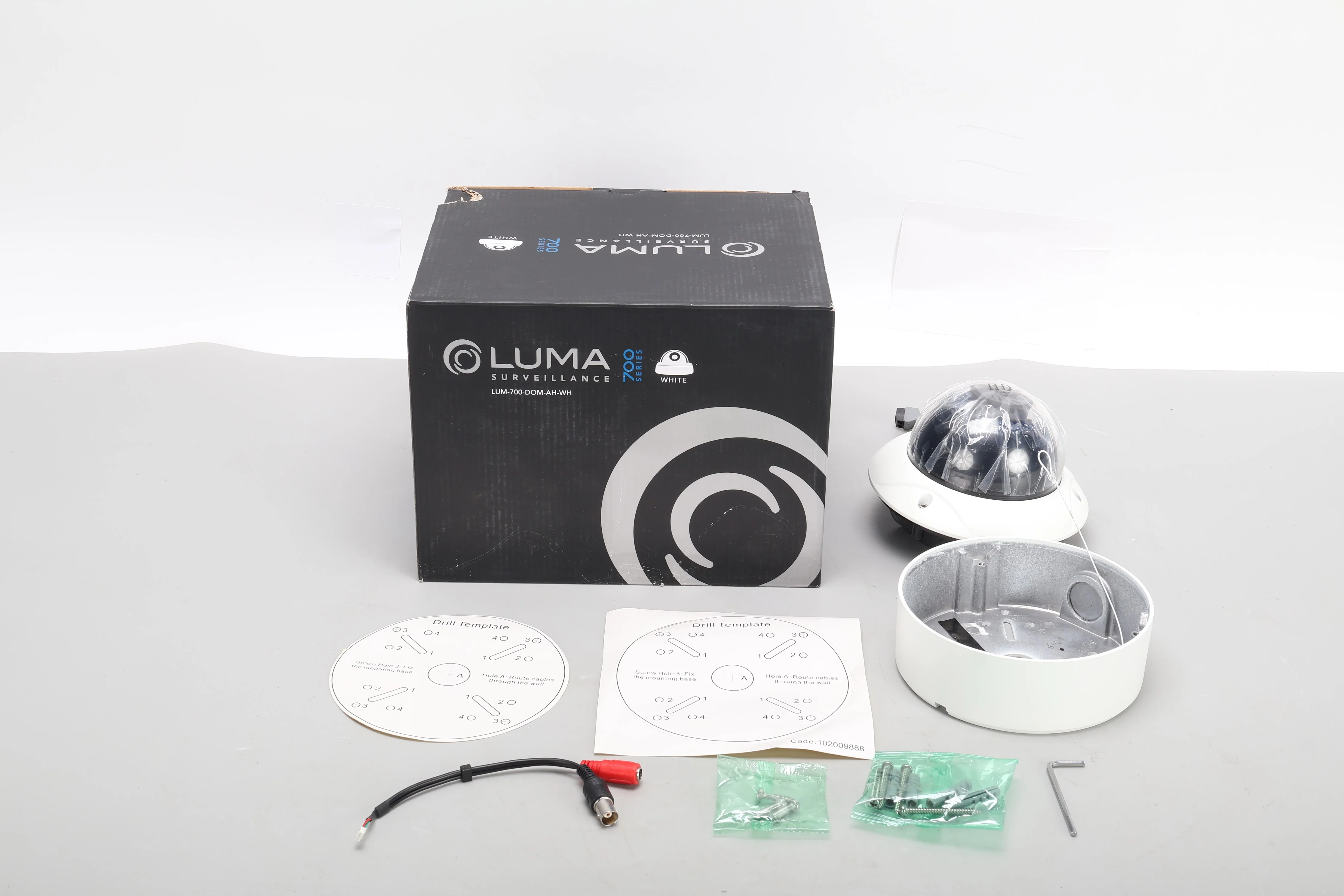 Luma LUM-700-DOM-AH-WH 1080p Dome Analog Outdoor Camera White W/ Accessories