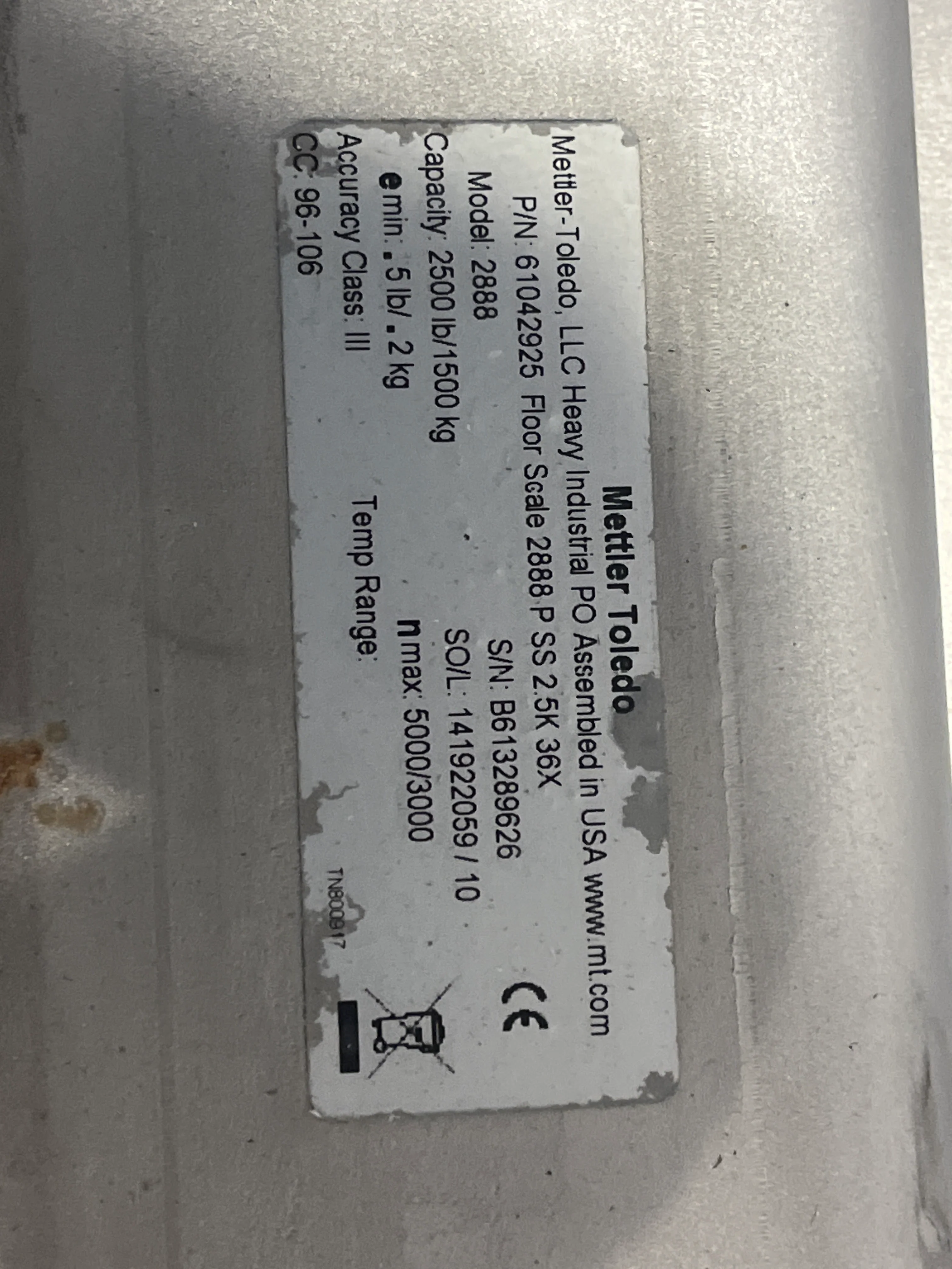 Mettler Toledo Deckmate 2888 Floor Scale 2500 Lb Max W/ IND570 and AJB641S AS IS - Image 7