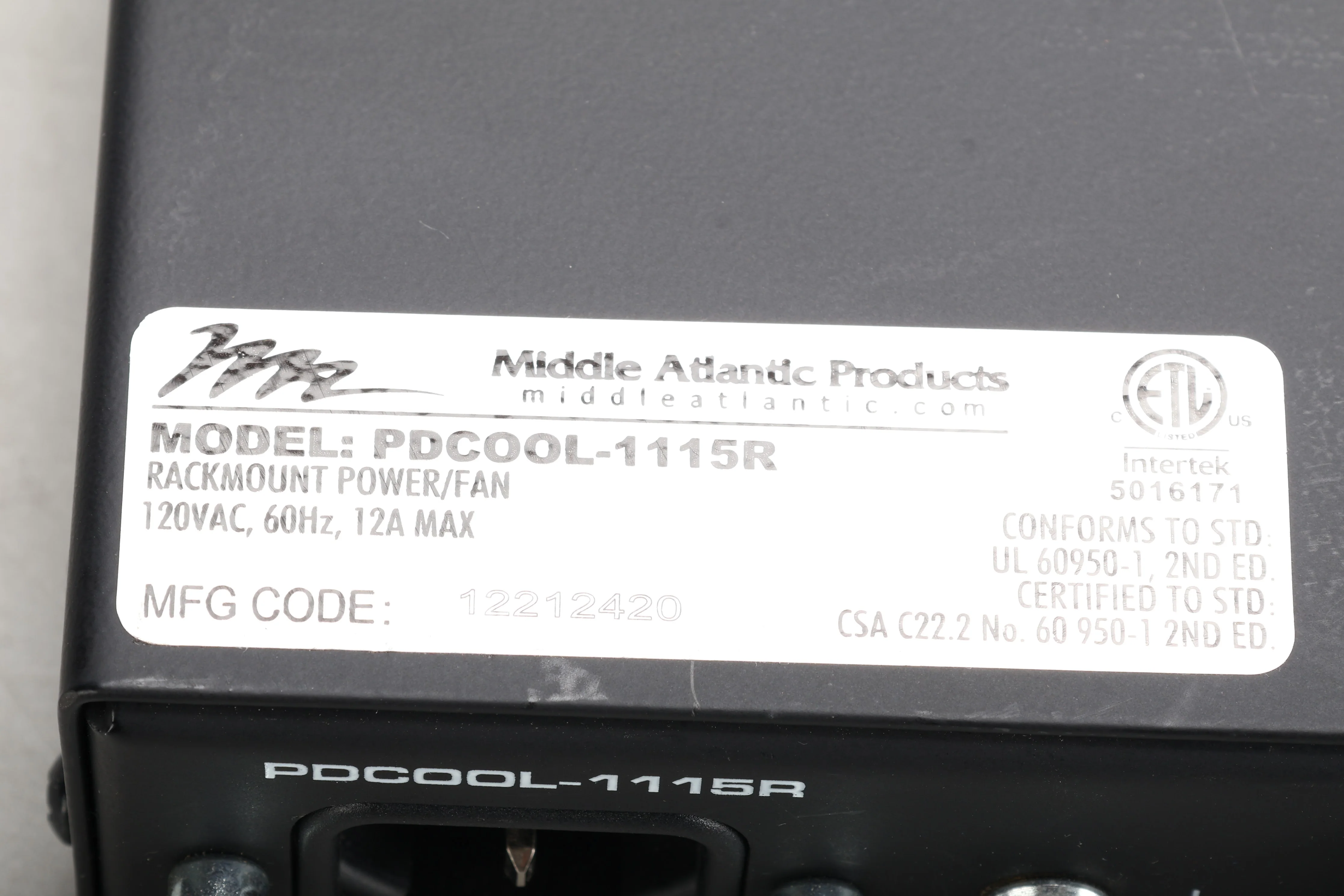 Middle Atlantic PDCOOL-1115R Power Distribution & Cooling Unit With Rack Ears - Image 5