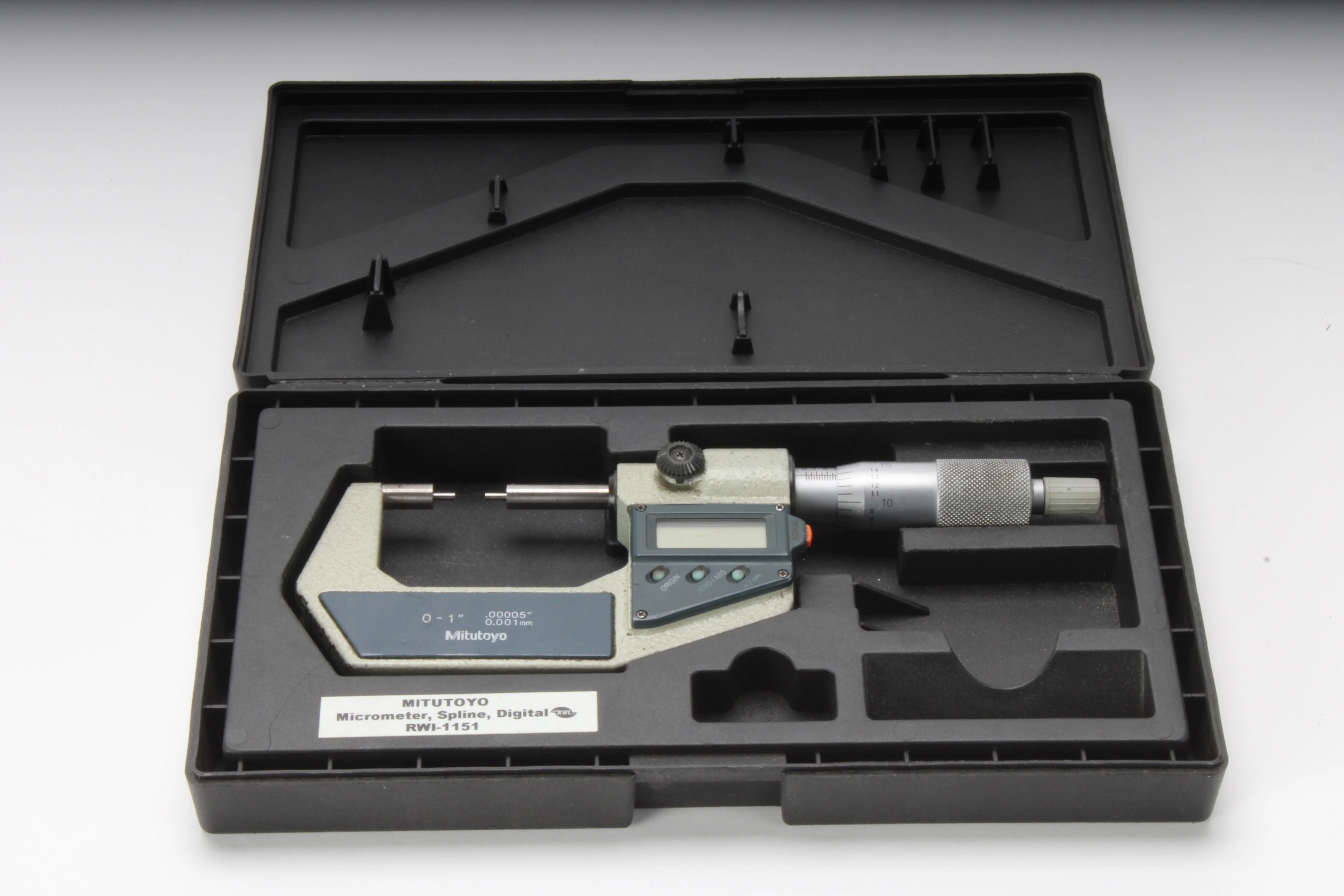 Mitutoyo Digital Spline Micrometer 0-1" With Case - Fair Condition - .00005"