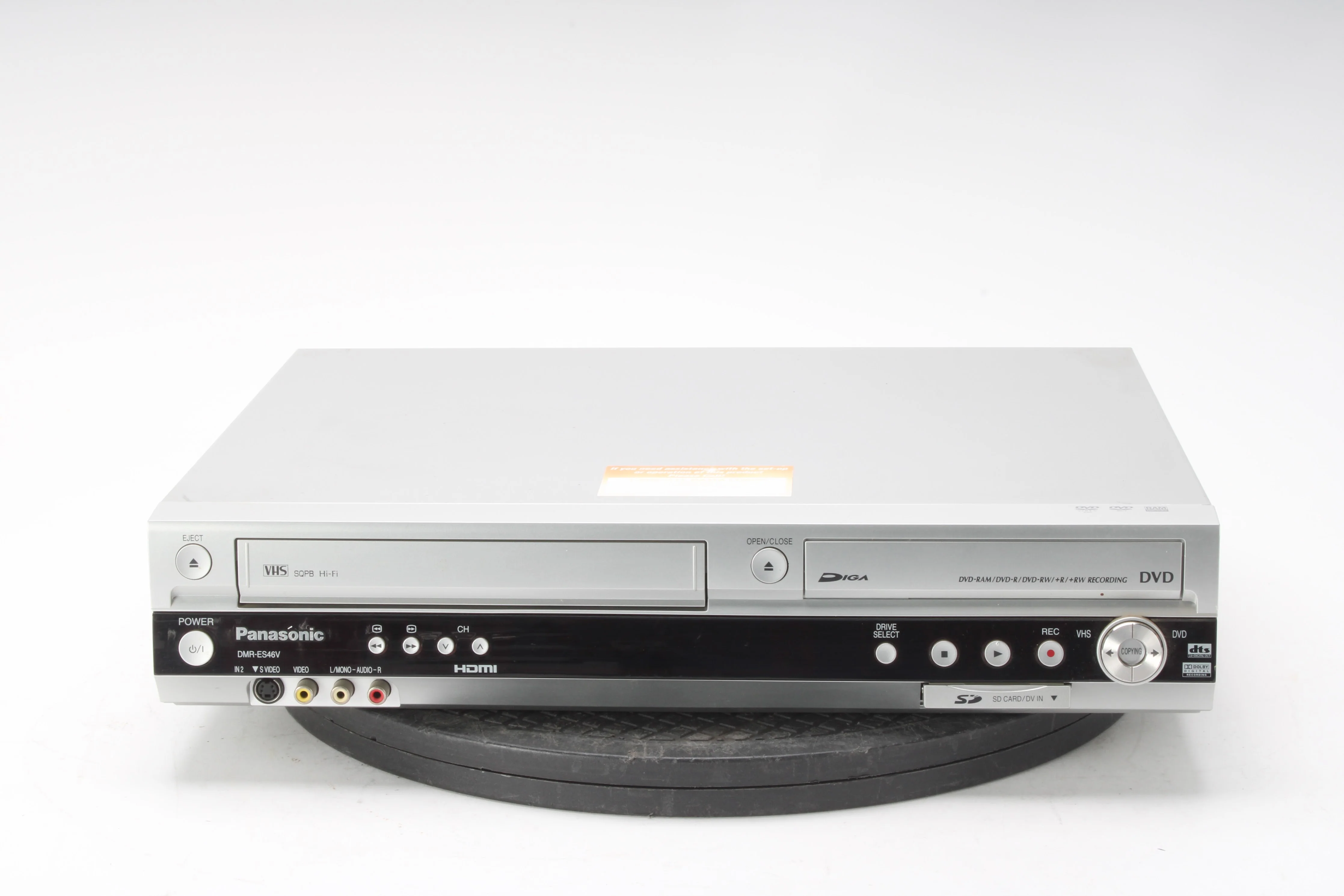 Panasonic DMR-ES46V VHS VCR / DVD Recorder Combo Player - Silver