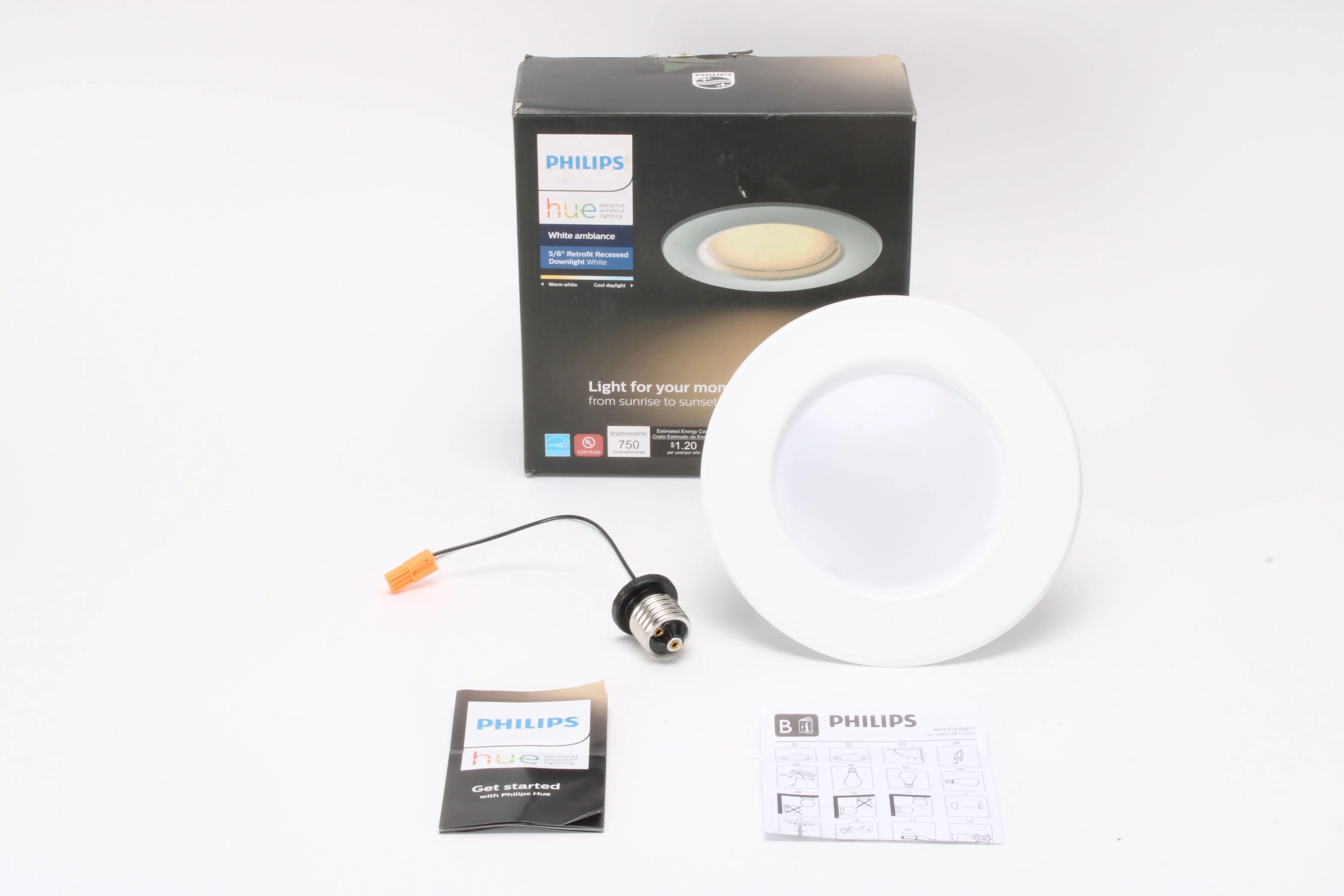 Philips 5996411U5 Hue White Ambiance Retrofit LED Downlight 5/6" - White
