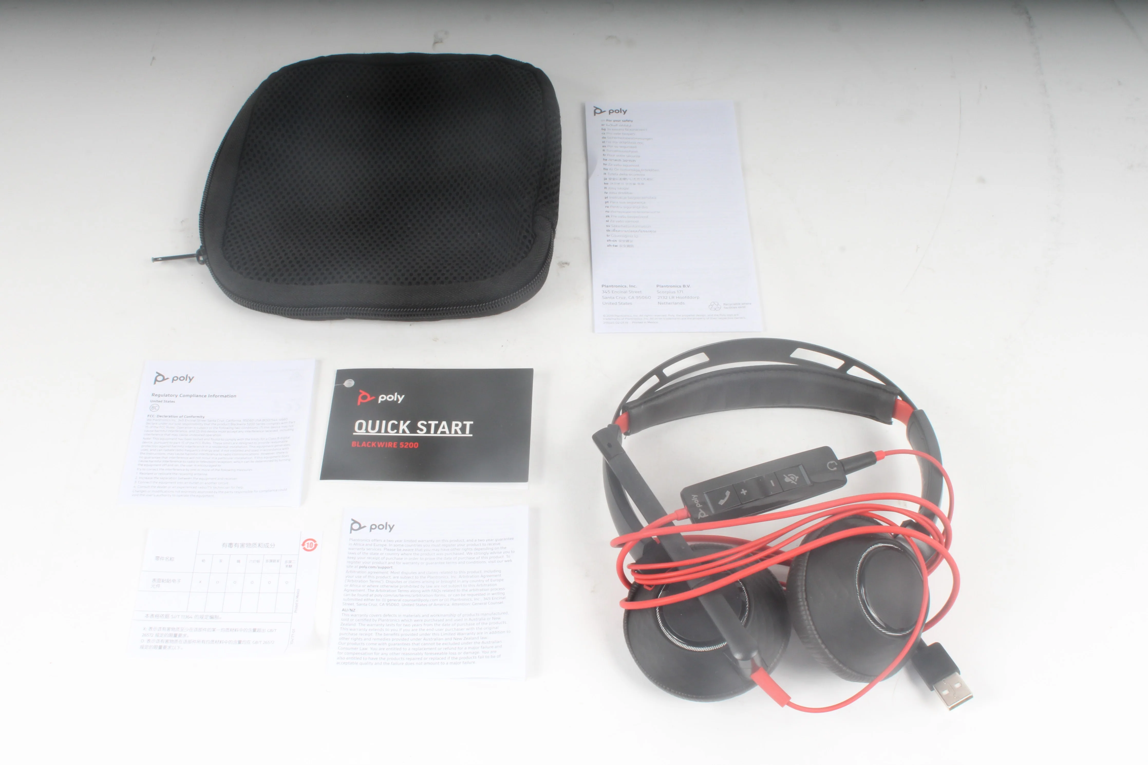 Poly Blackwire Headset 5220 USB-A Headset Plantronics - Wired / Dual Ear