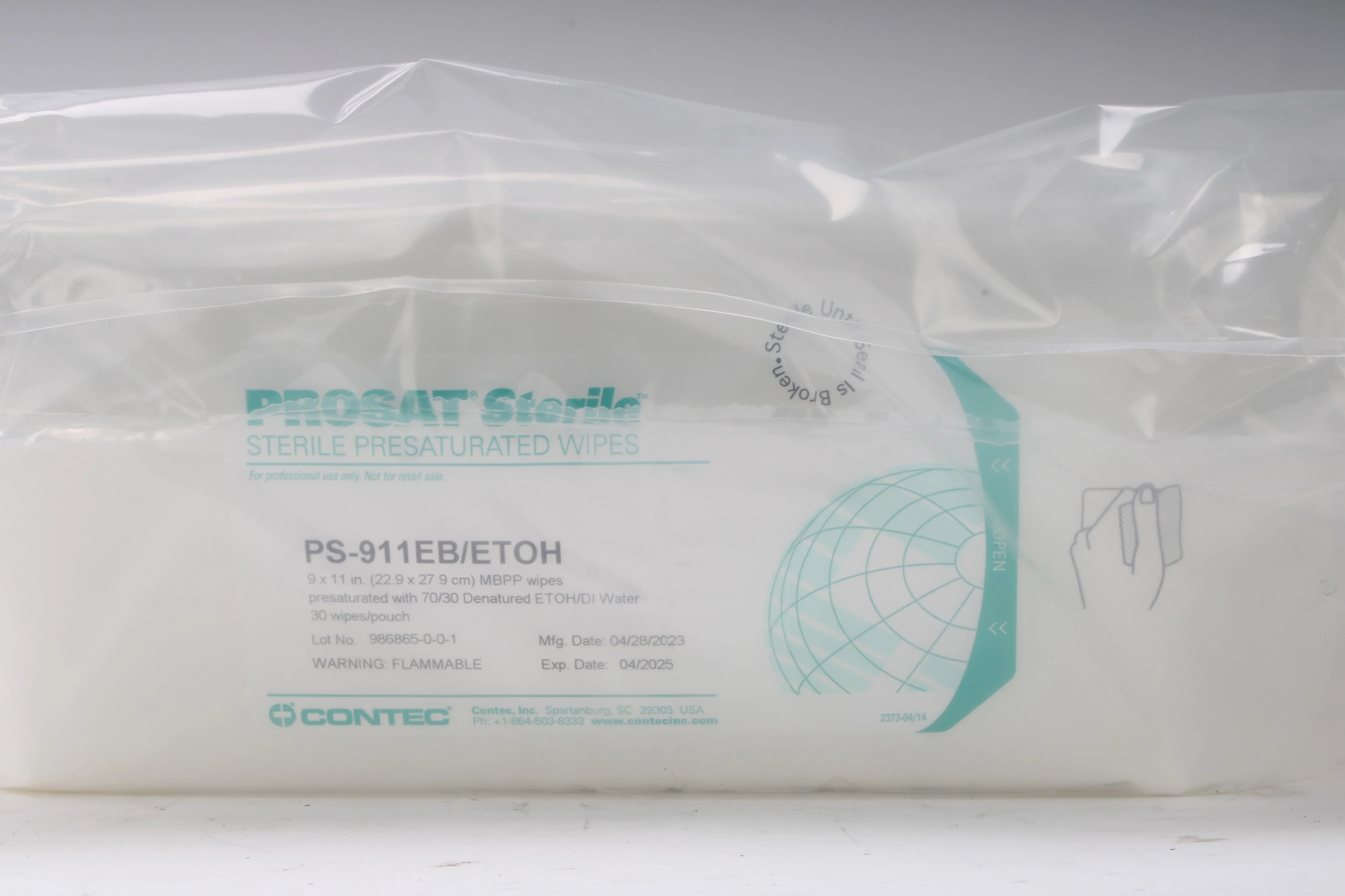 Prosat PS-911EB/ETOH Sterile Presaturated Wipes 9x11 in 30 Wipes/Pouch EXP 2025 - Image 4