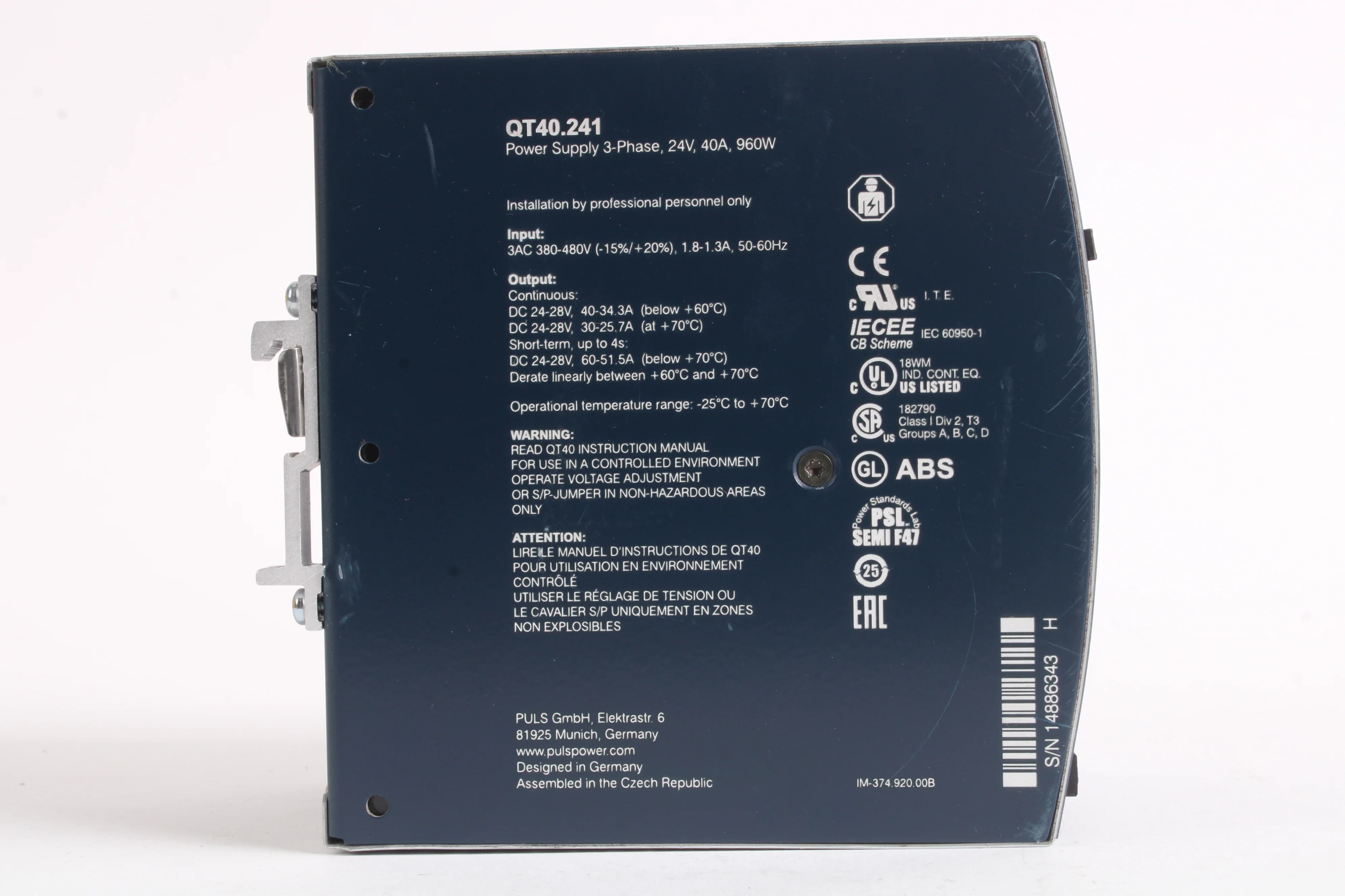 Puls QT40.241 Power Supply 24V 960W AC/DC Din Rail - Image 7