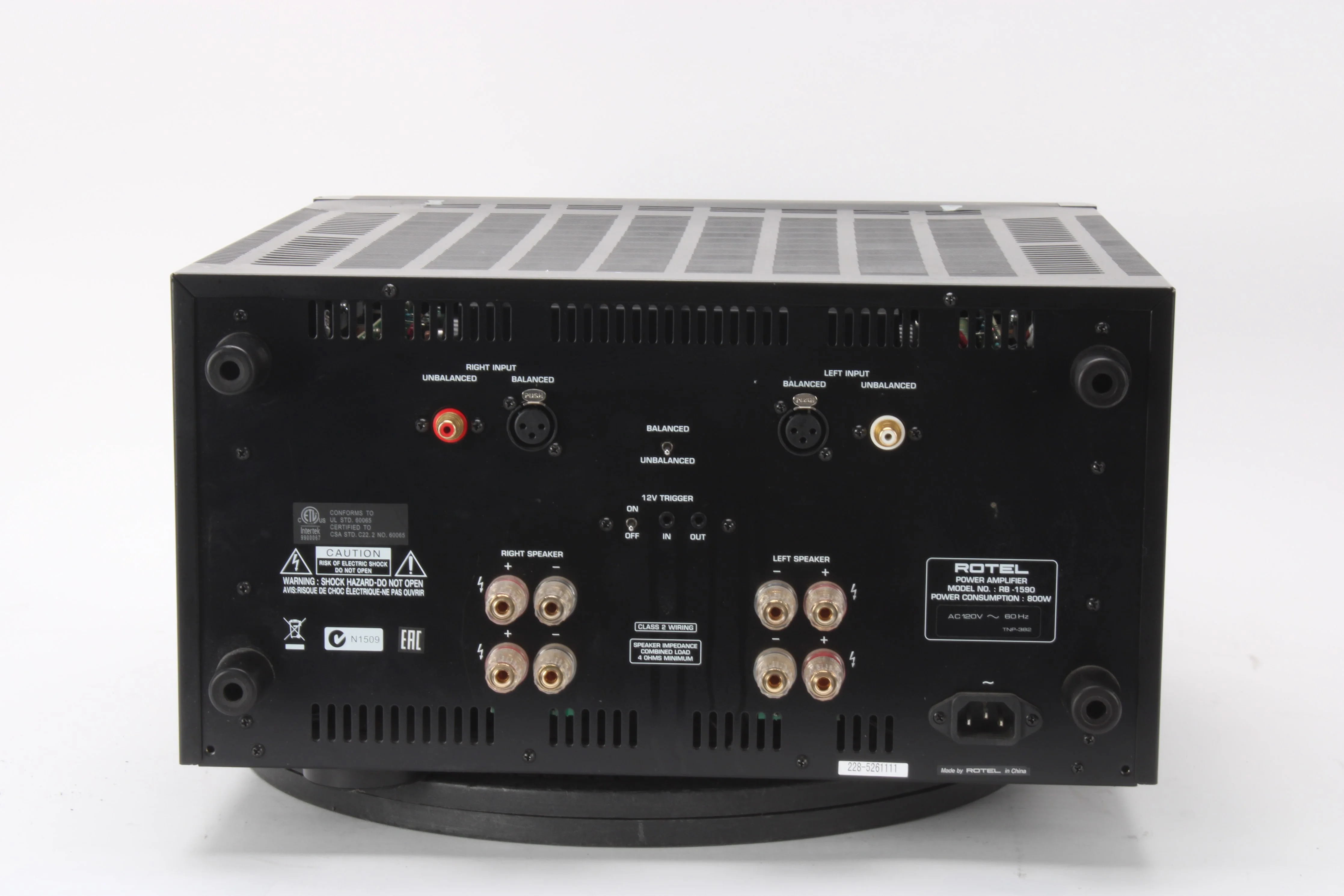 Rotel RB-1590 800-Watt Stereo Power Amplifier - Missing Foot - Fair Condition - Image 7