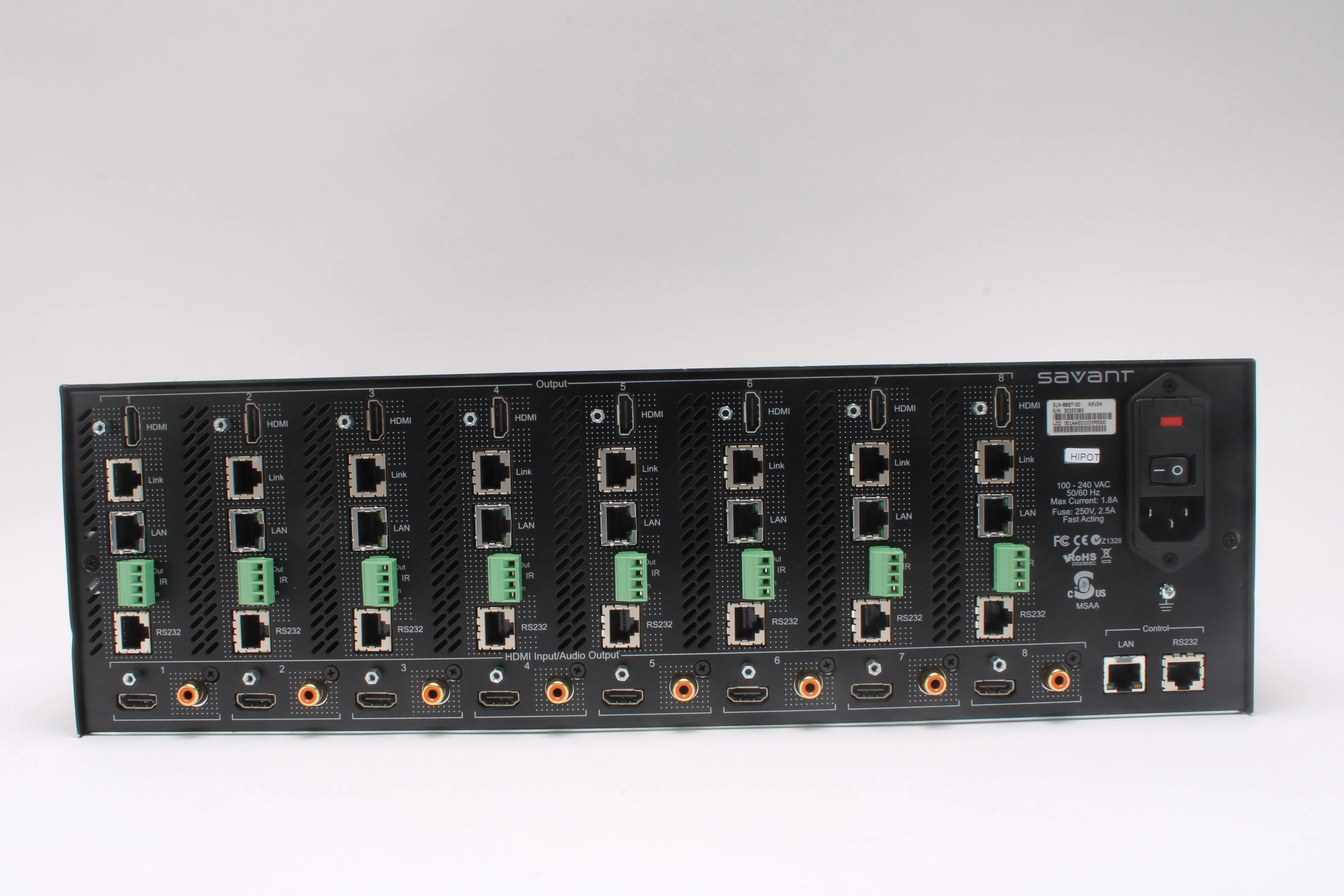 Savant SLN-88BT-00 SmartLink HDBaseT 8x8 Matrix Switch - Fair Condition - Image 4