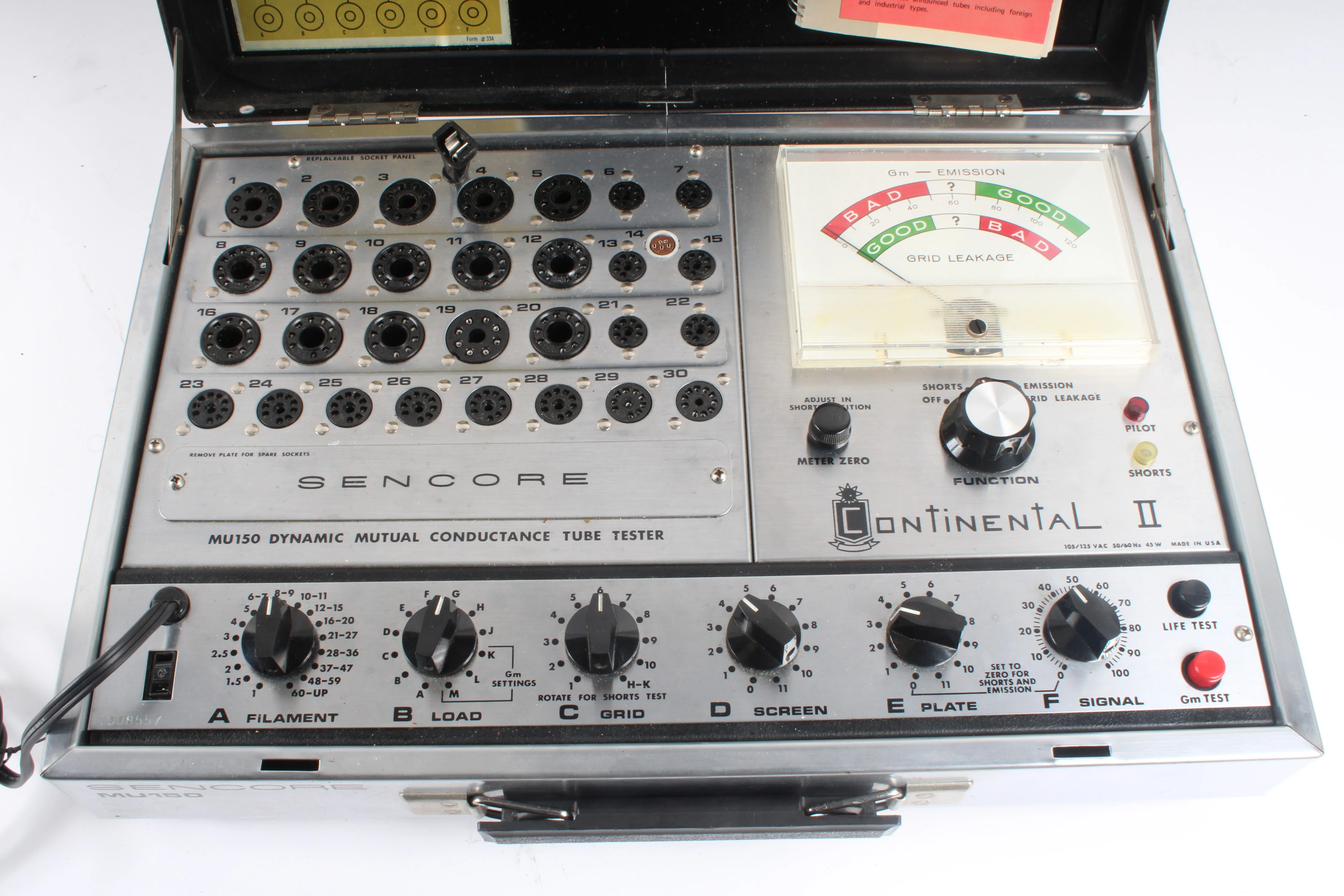 Sencore MU150 Continental II Dynamic Mutual Conductance Tube Tester - Image 4