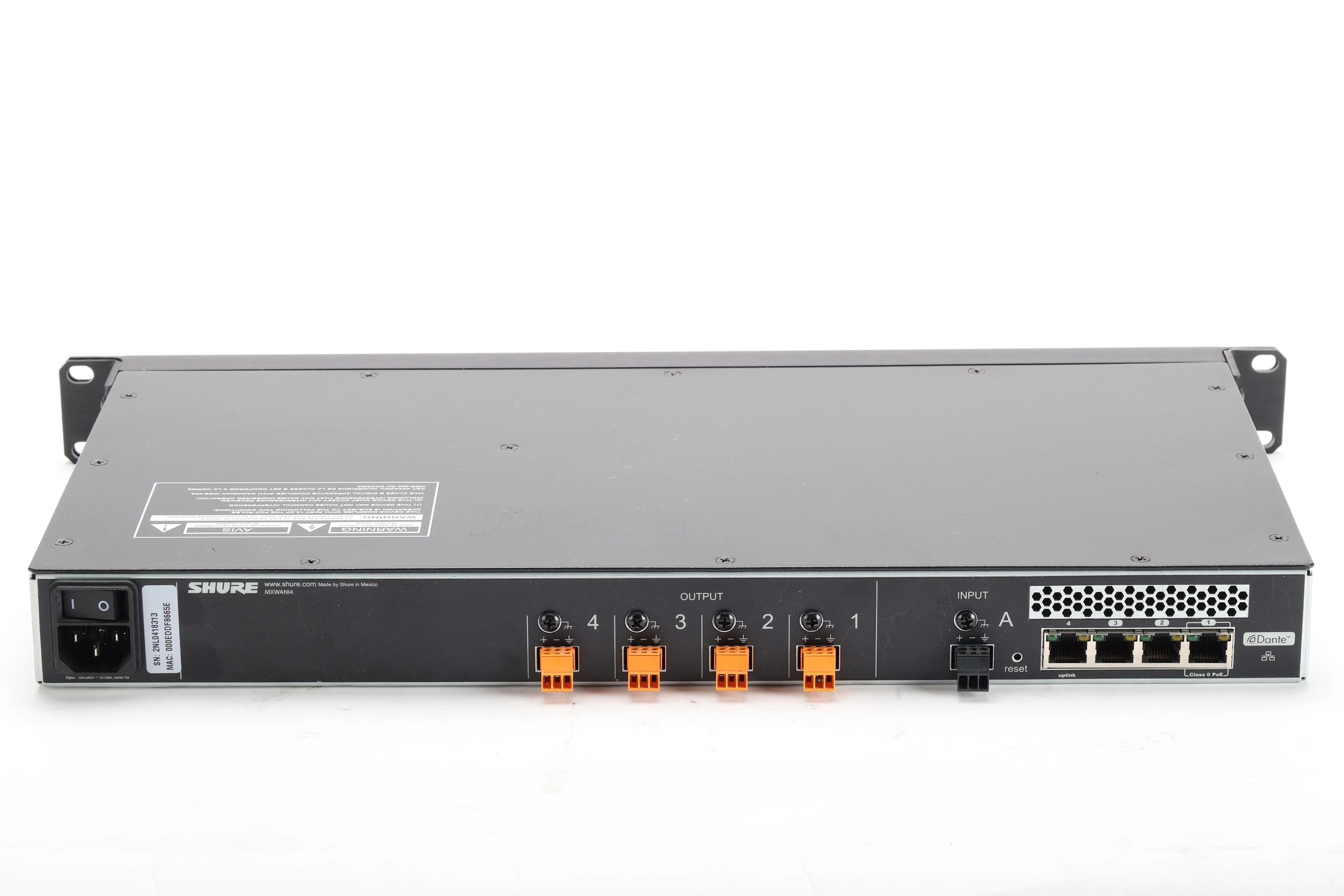 Shure MXWANI4 Microflex Wireless 4-Channel Audio Network Interface - Image 3
