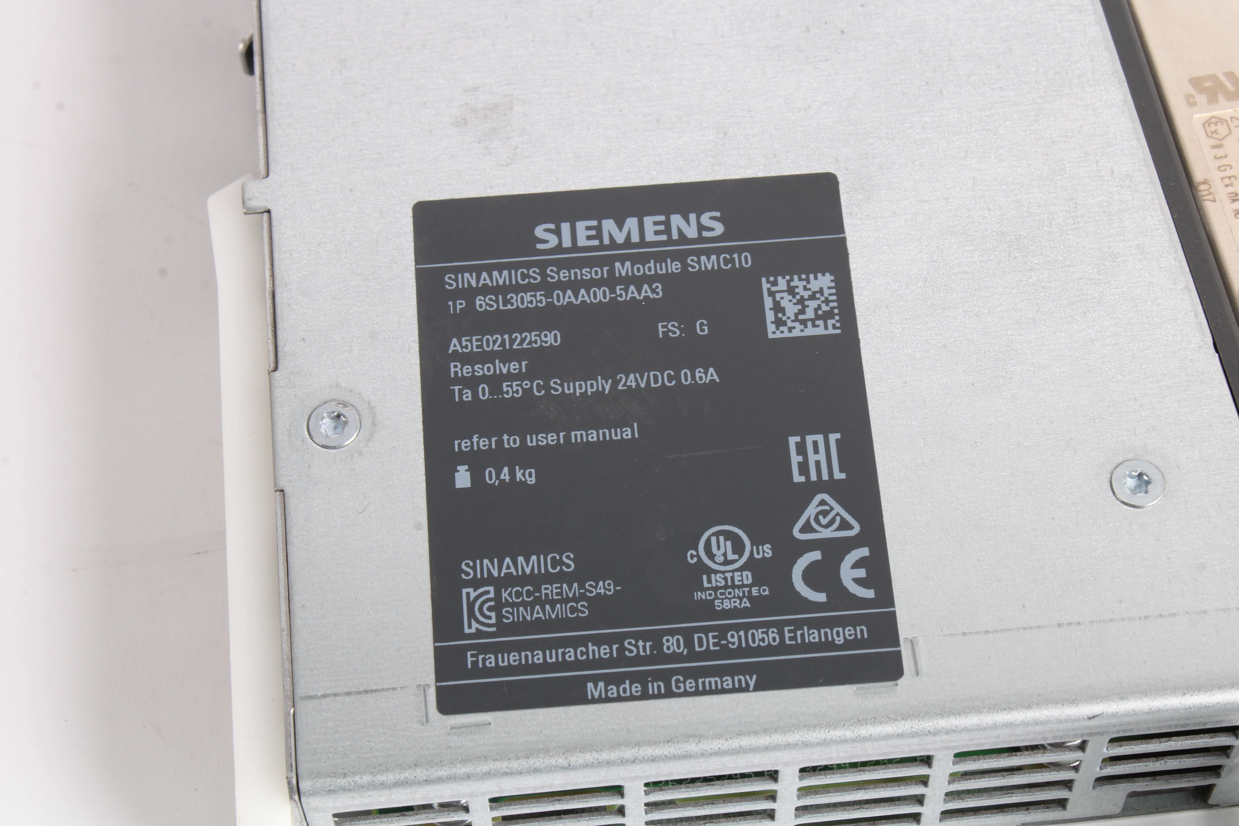 Siemens 6SL3055-0AA00-5AA3 Sinamics Sensor Module SMC10 - Image 4