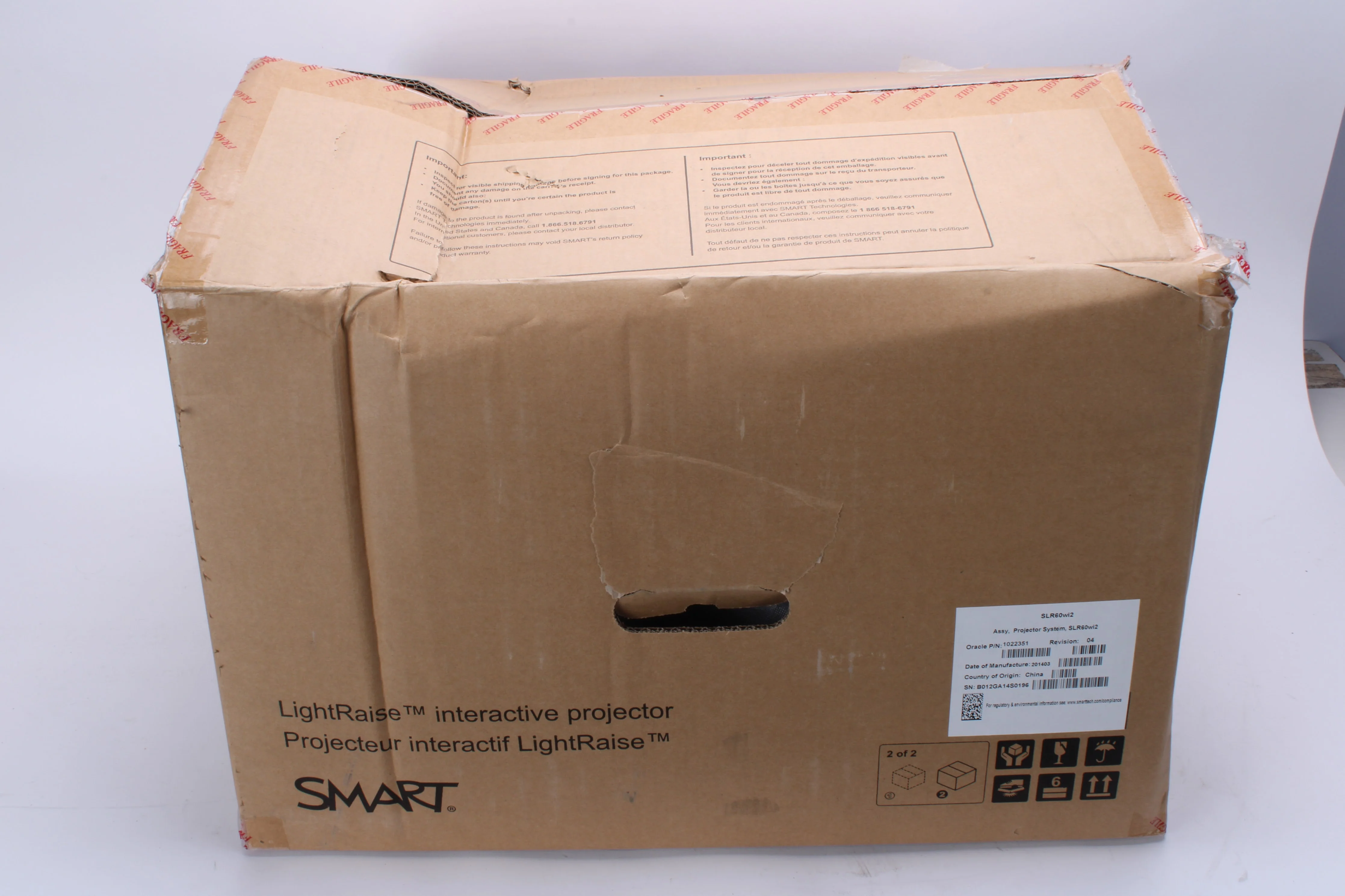 SMART LightRaise 60wi2 Projector With Accessories - New Open Box