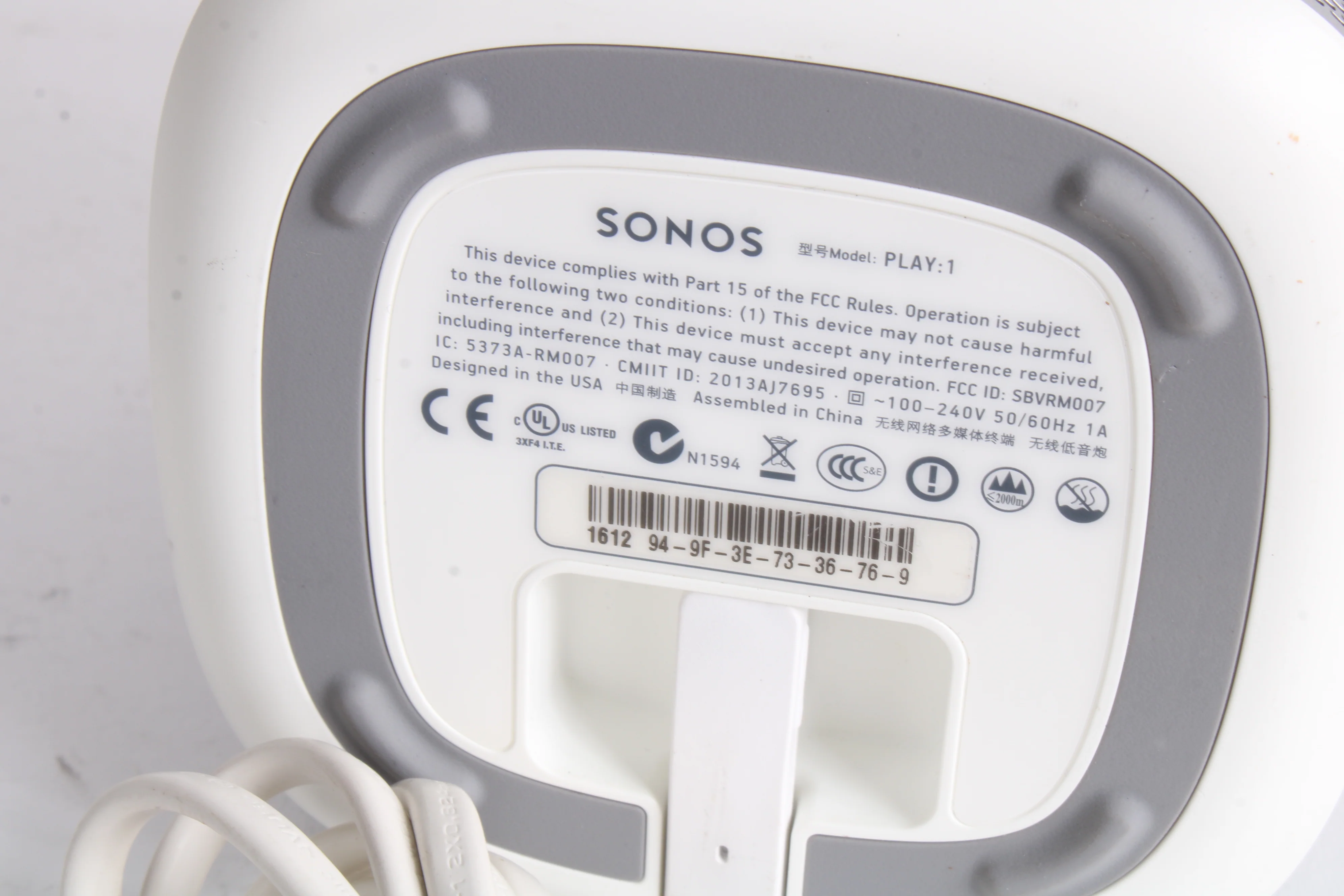 Sonos Play:1 Compact Wireless Smart Speaker - White - Fair Condition - Image 4