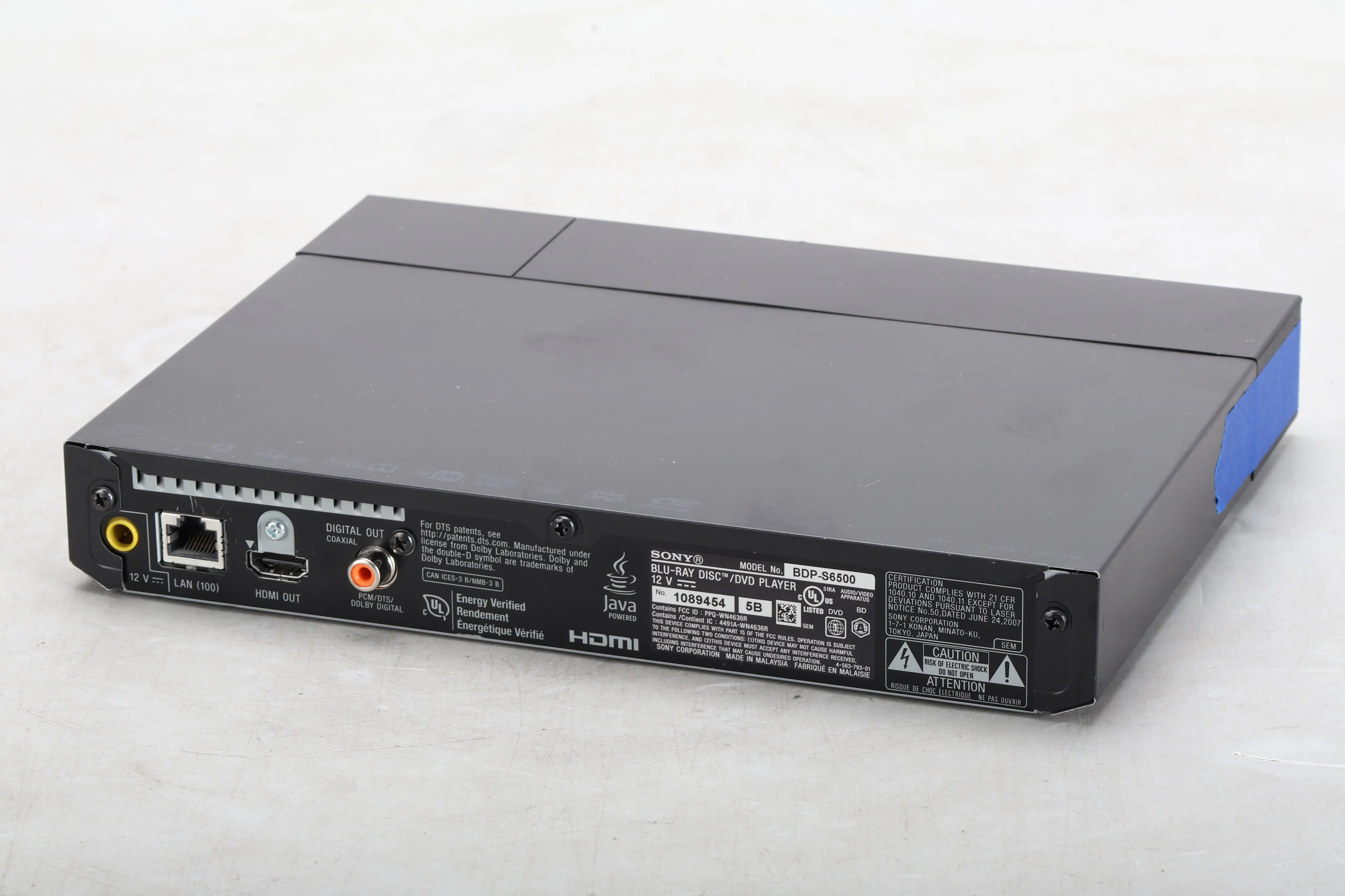 Sony BDP-S6500 Blu-ray Disc Player With Power Supply - Image 3