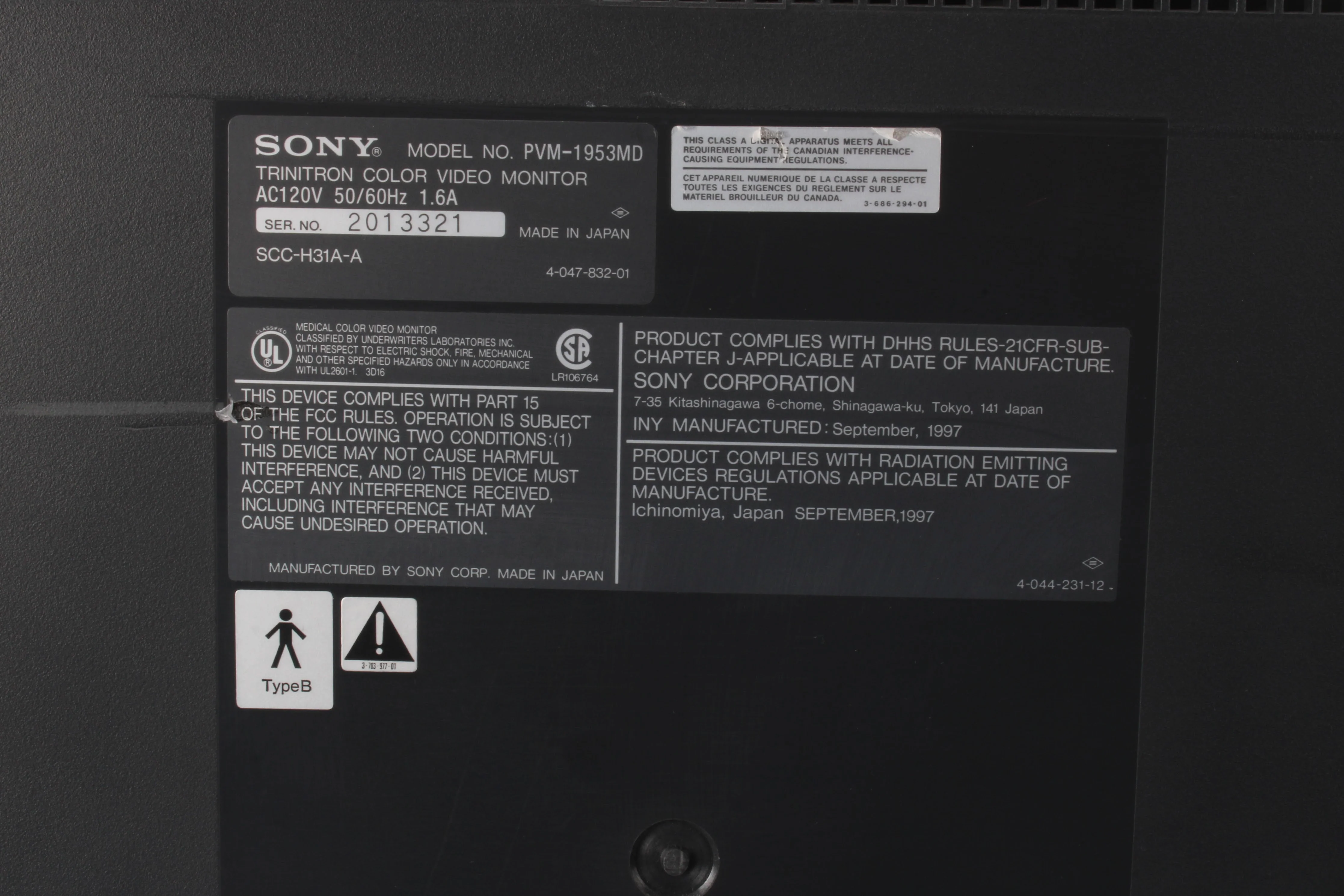 Sony HR Trinitron PVM-1953MD 19' Professional CRT Monitor - Image 4