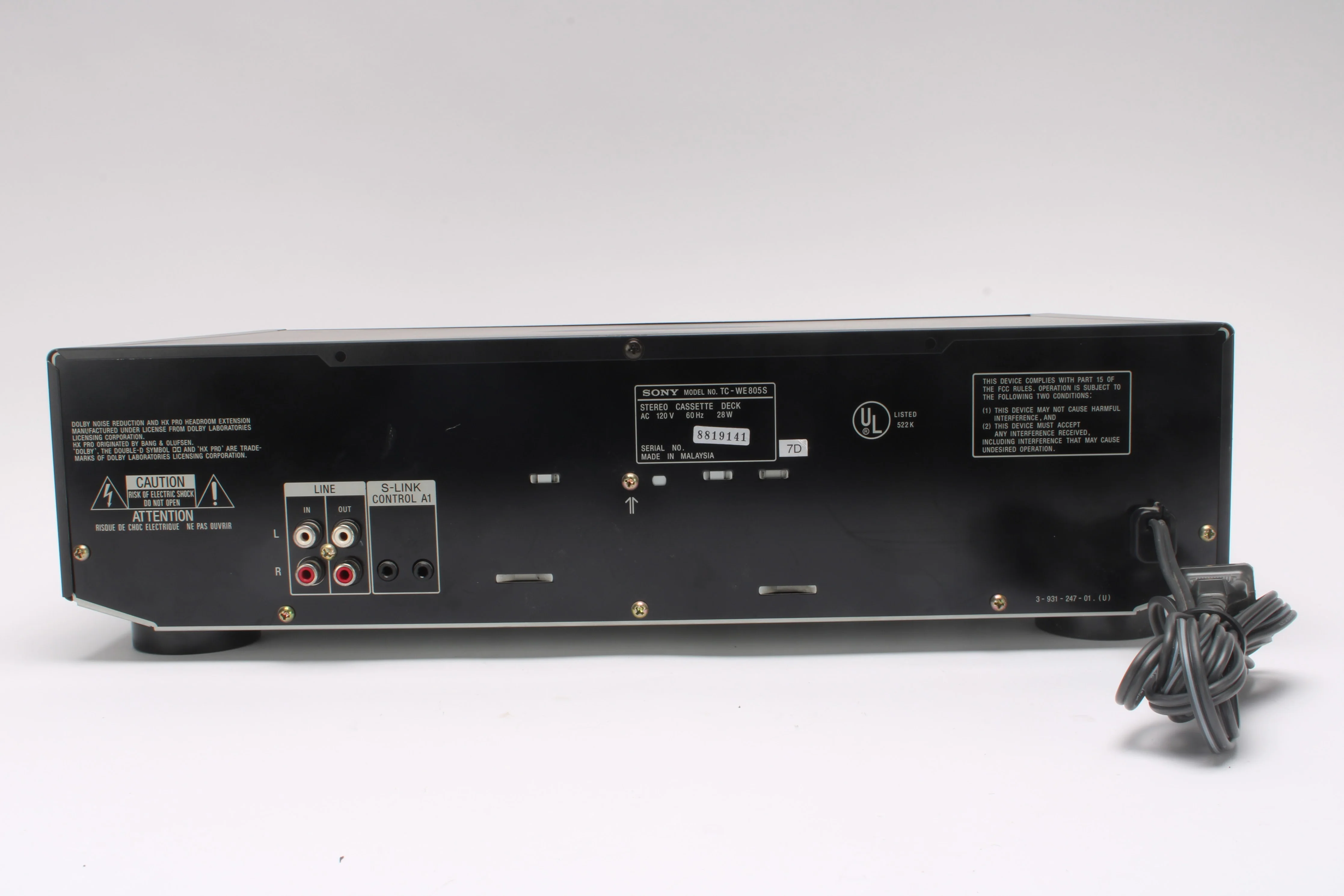 Sony TC-WE805S Dual Stereo Cassette Deck - AS IS - Image 5