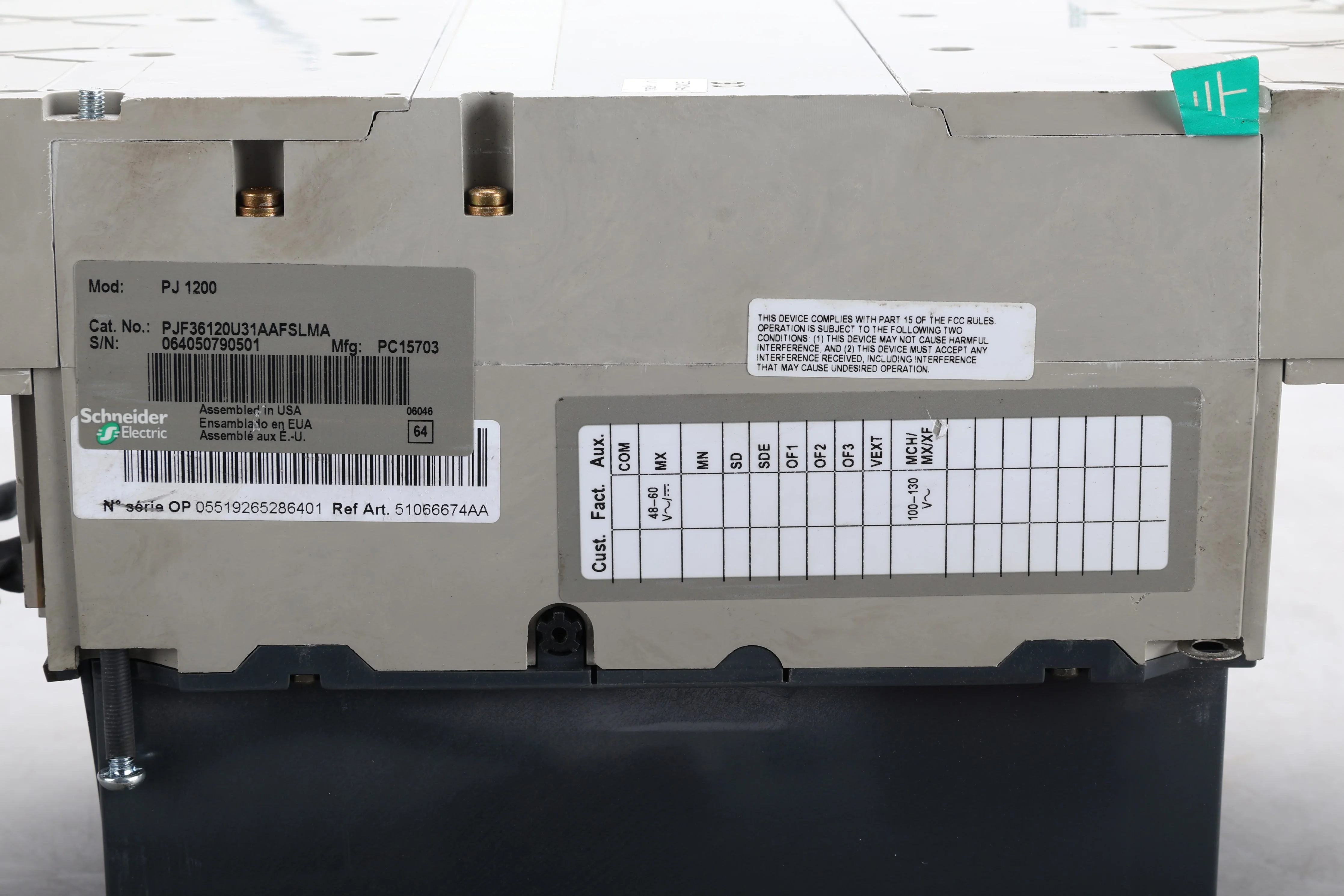 Square D PJ 1200 PowerPact Circuit Breaker With Micrologic 3.0 Trip 1200A 3P - Image 4
